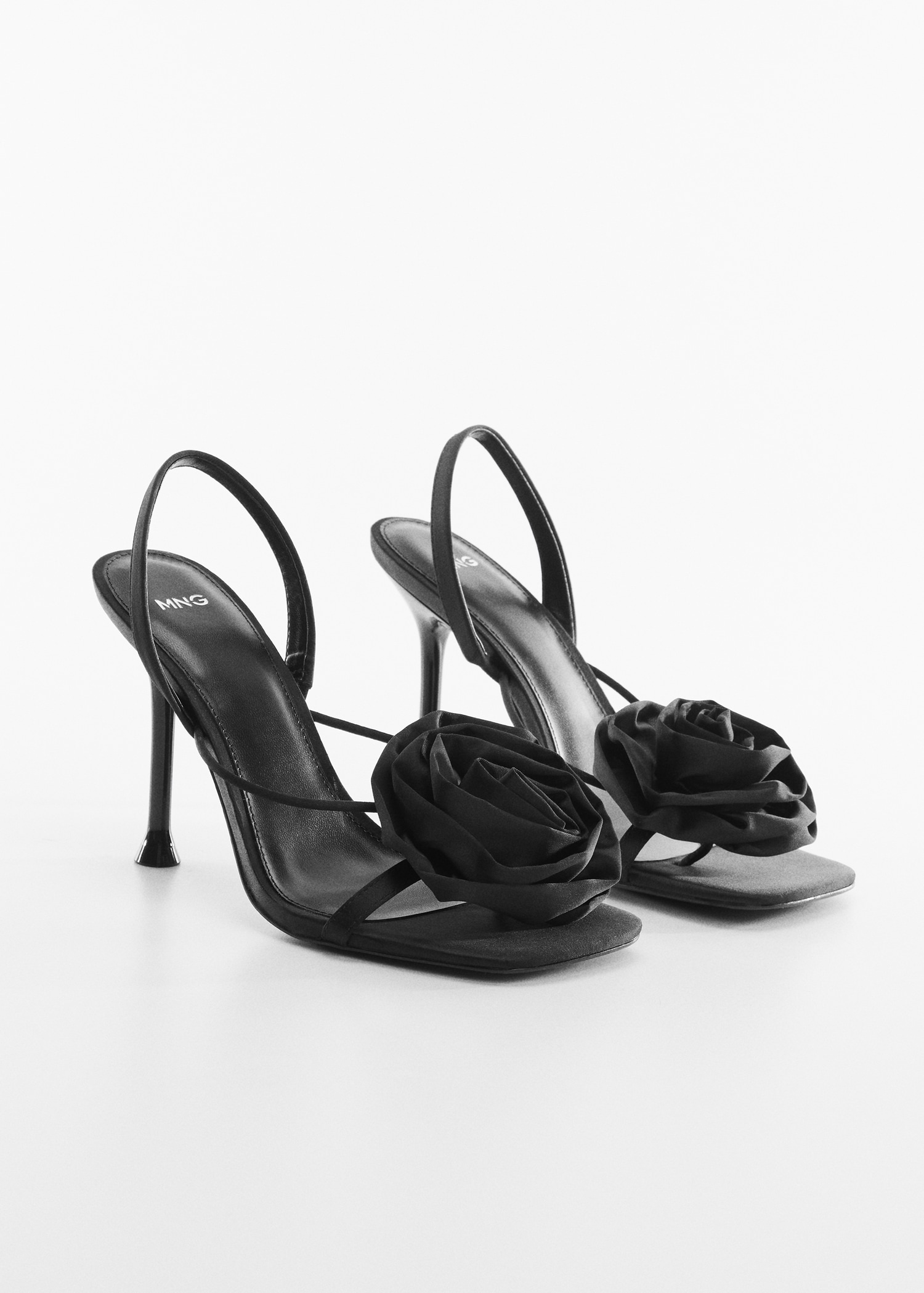 Maxi flower heeled sandal - Medium plane