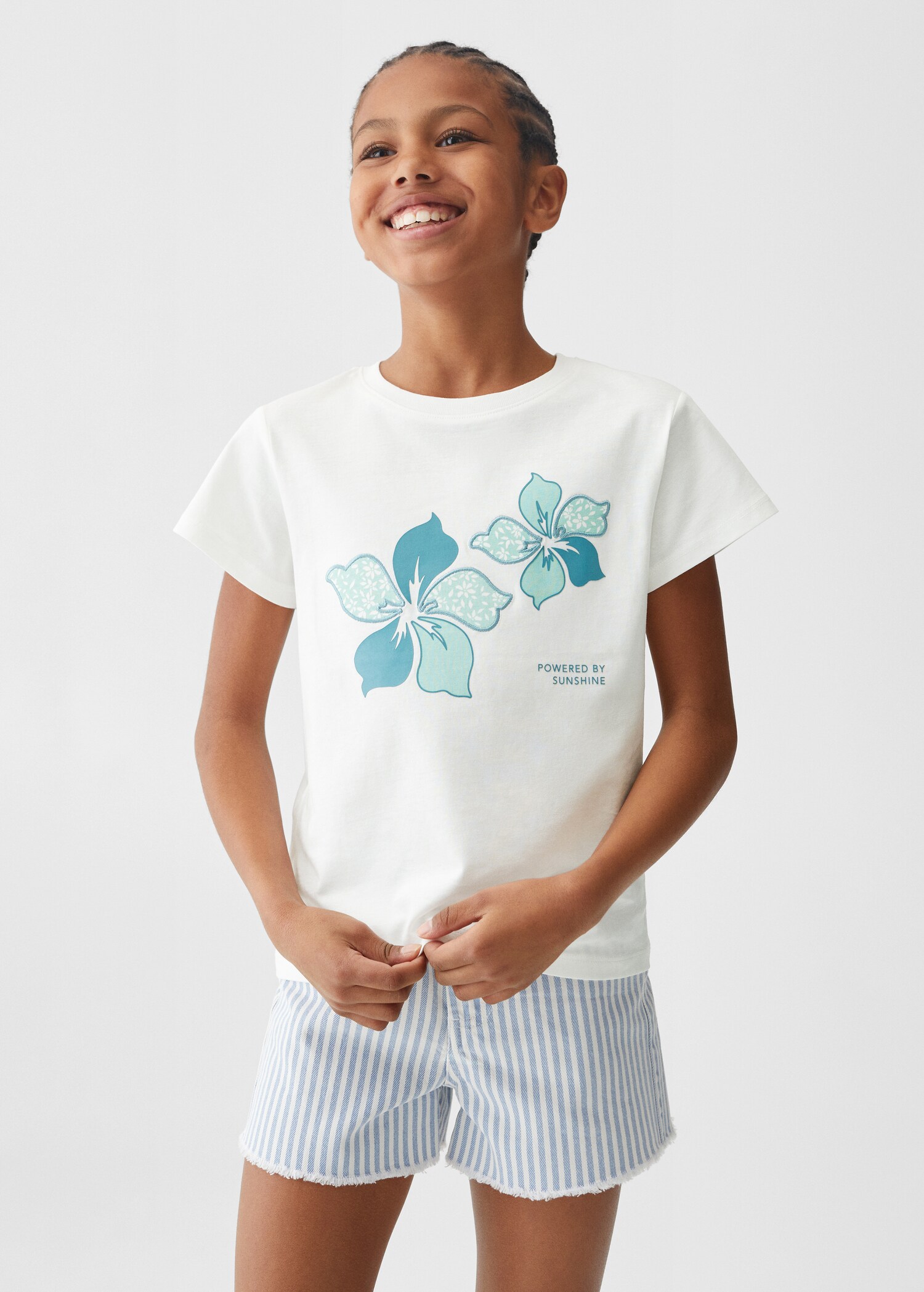 Printed cotton-blend T-shirt - Medium plane