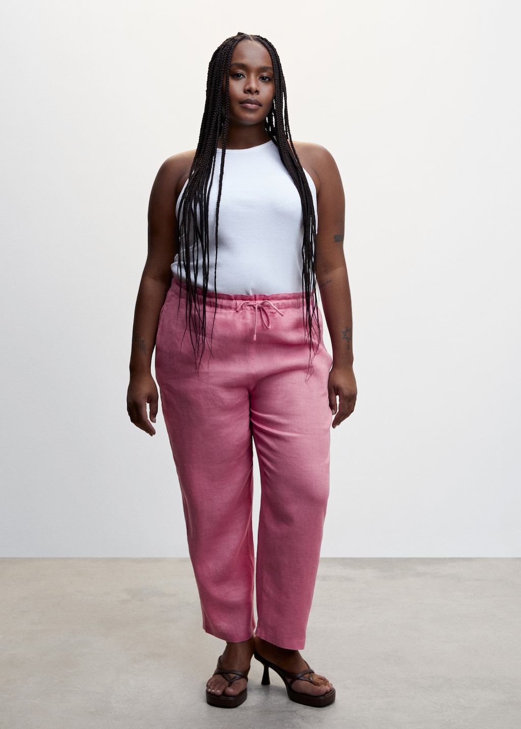 Linen jogger trousers