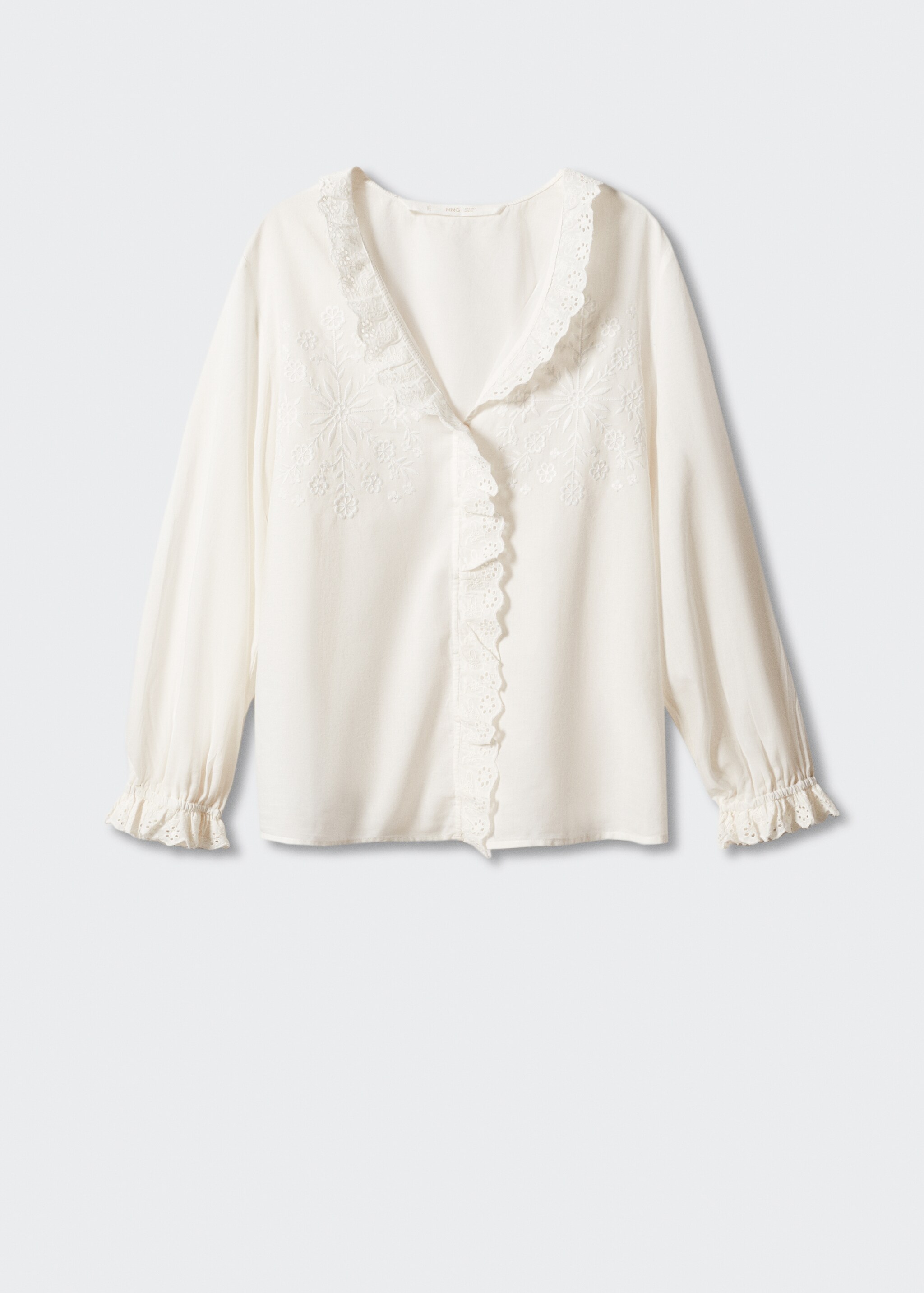Embroidered puff-sleeve blouse - Article without model