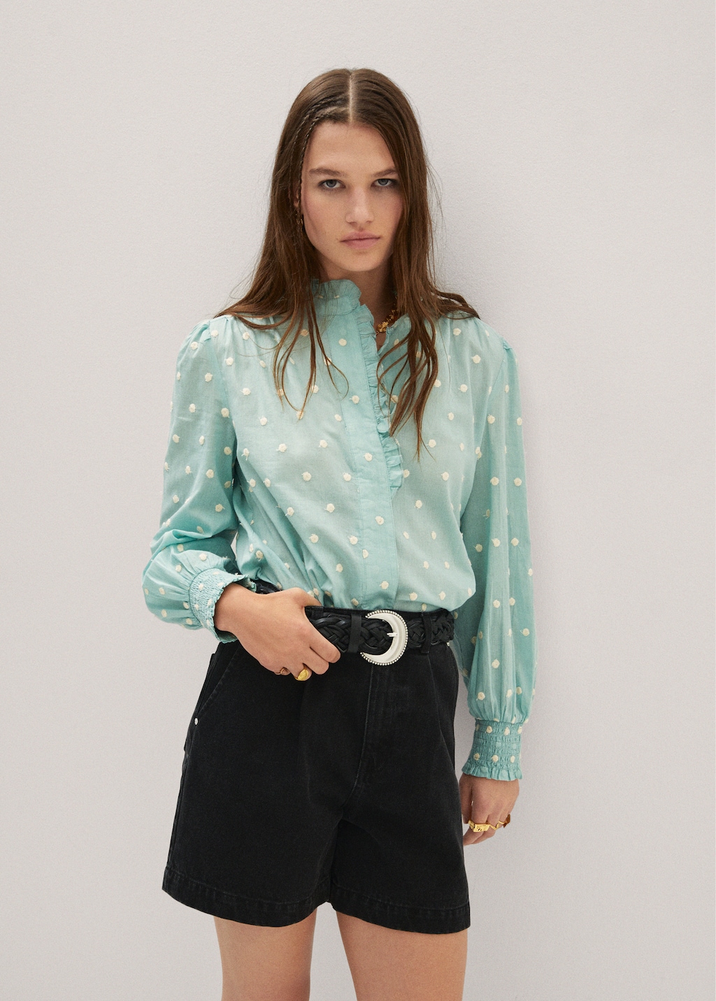 Blouse plumetis mango sale