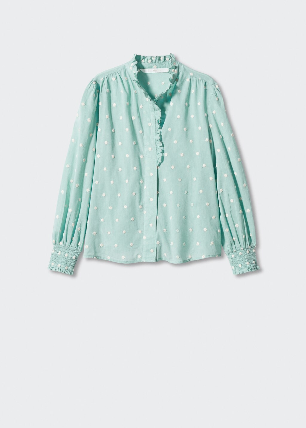 Plumetis blouse met ruches Dames MANGO Suriname