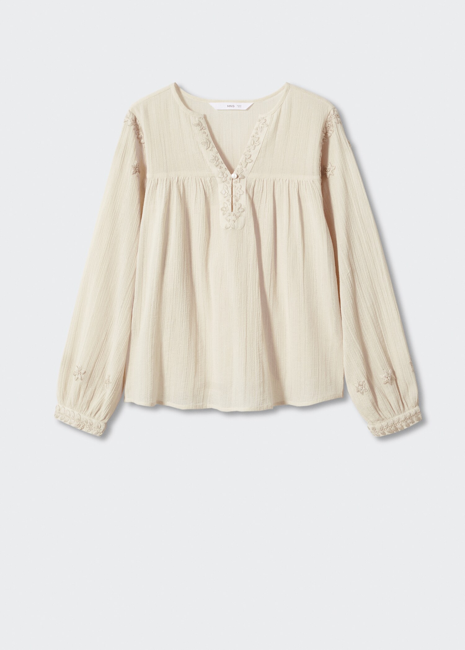 Blouse brodée manches bouffantes - Article sans modèle