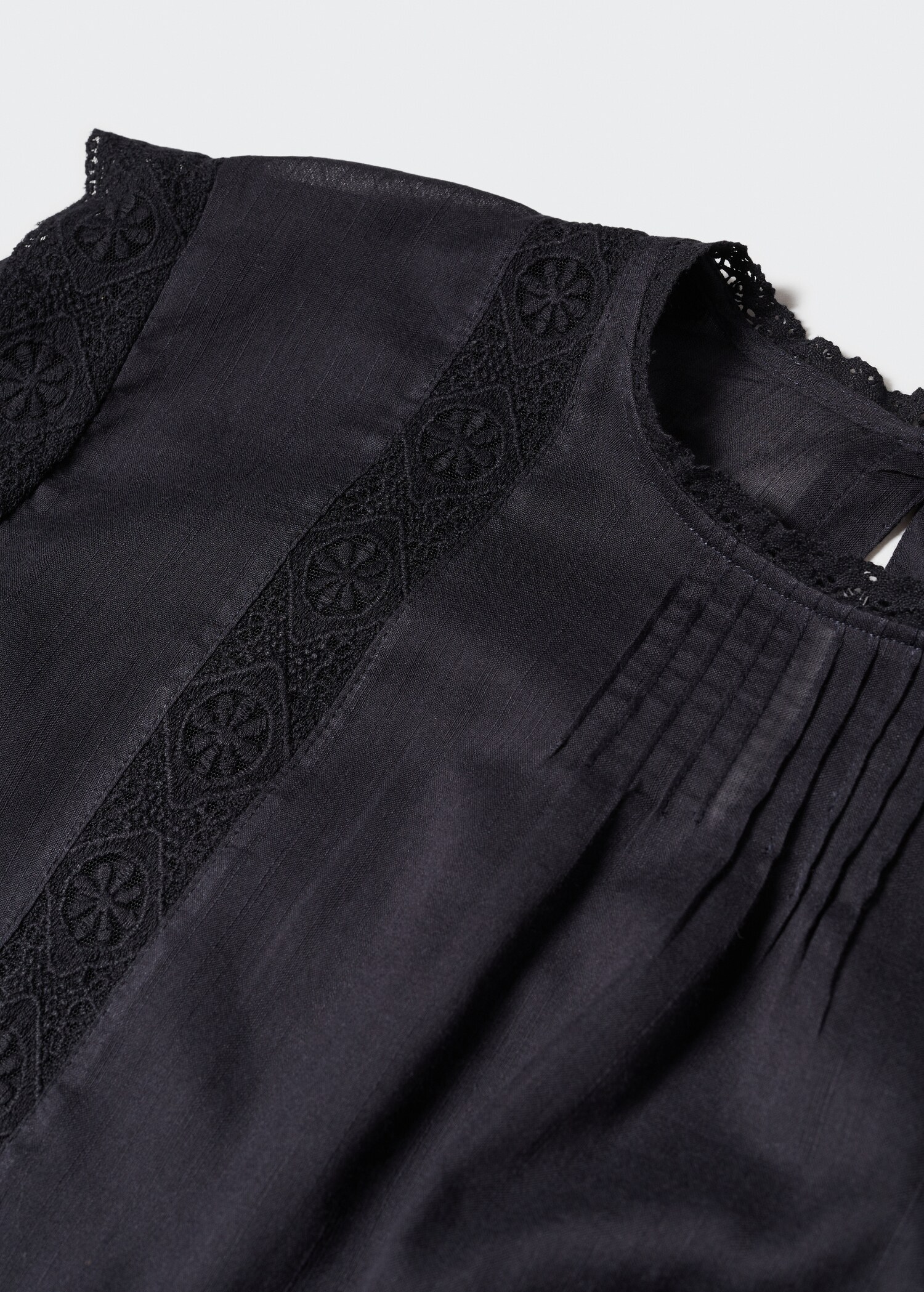 Lace panel cotton blouse - Details of the article 8