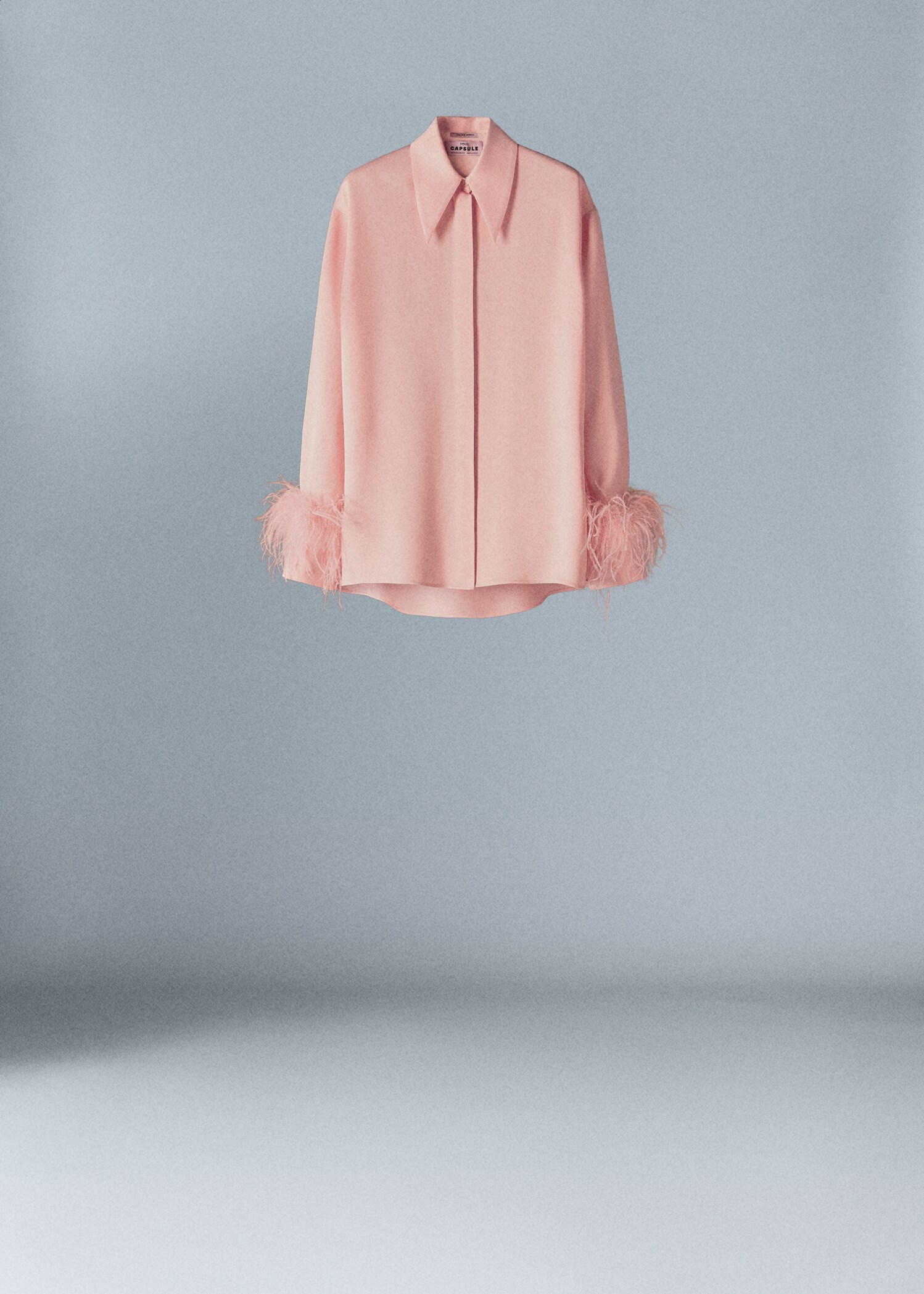 Satin shirt with feather detail - Article without model