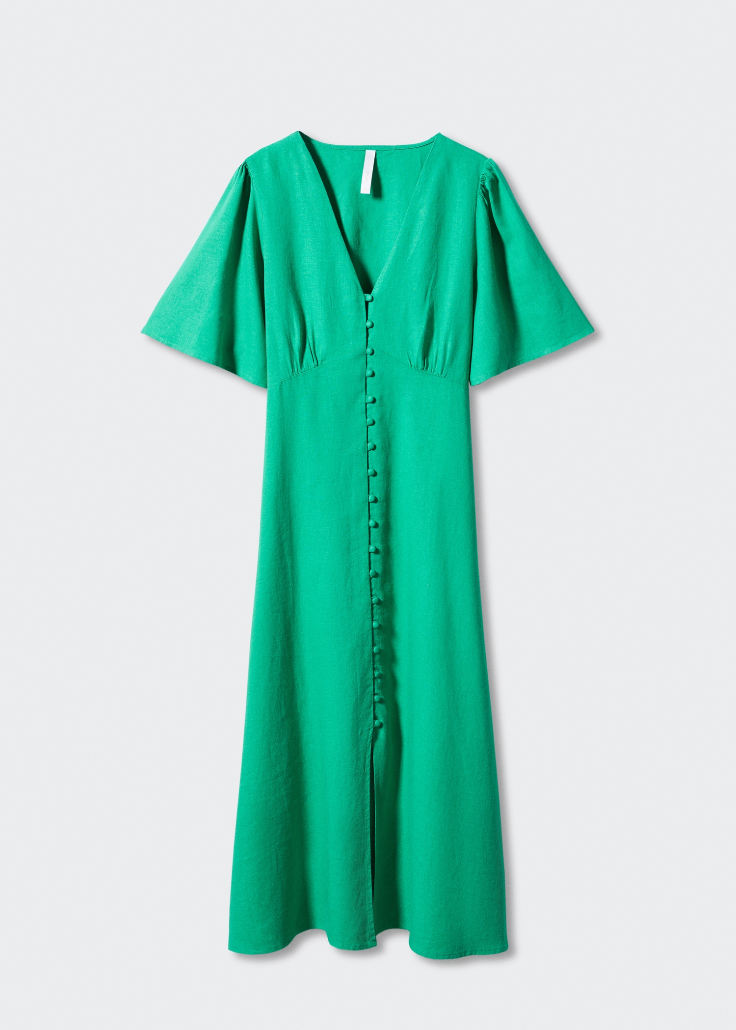Buttoned linen-blend dress - Women | MANGO Lebanon Buttoned linen-blend dress - Women | MANGO Lebanon
