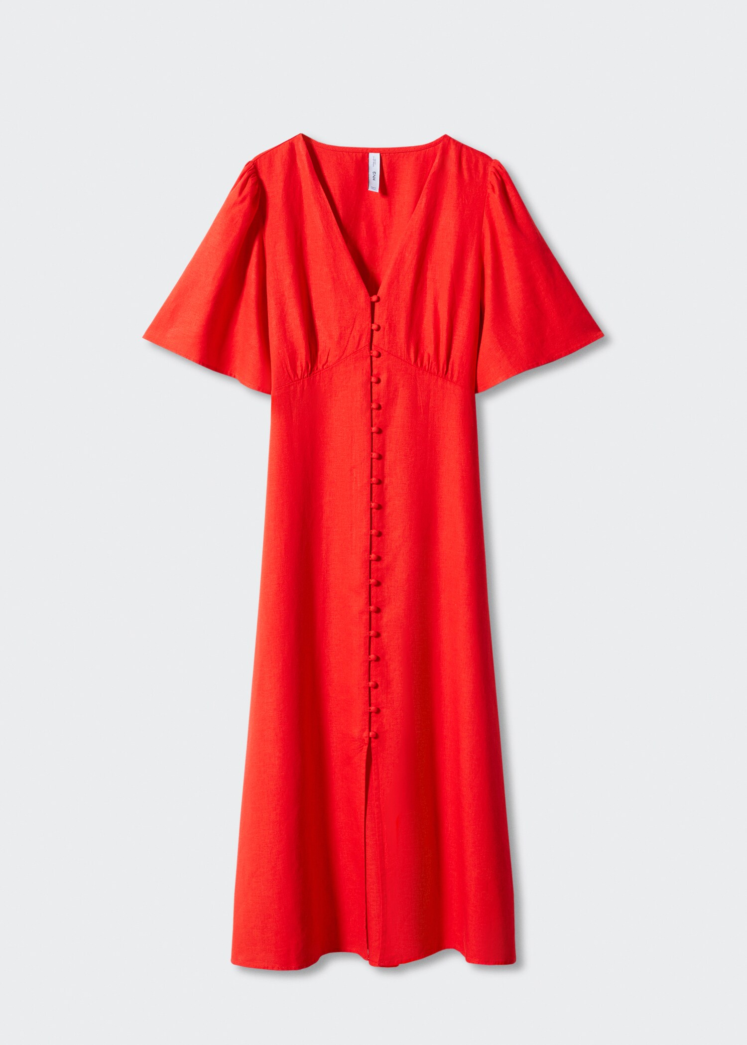 Buttoned linen-blend dress - Article without model