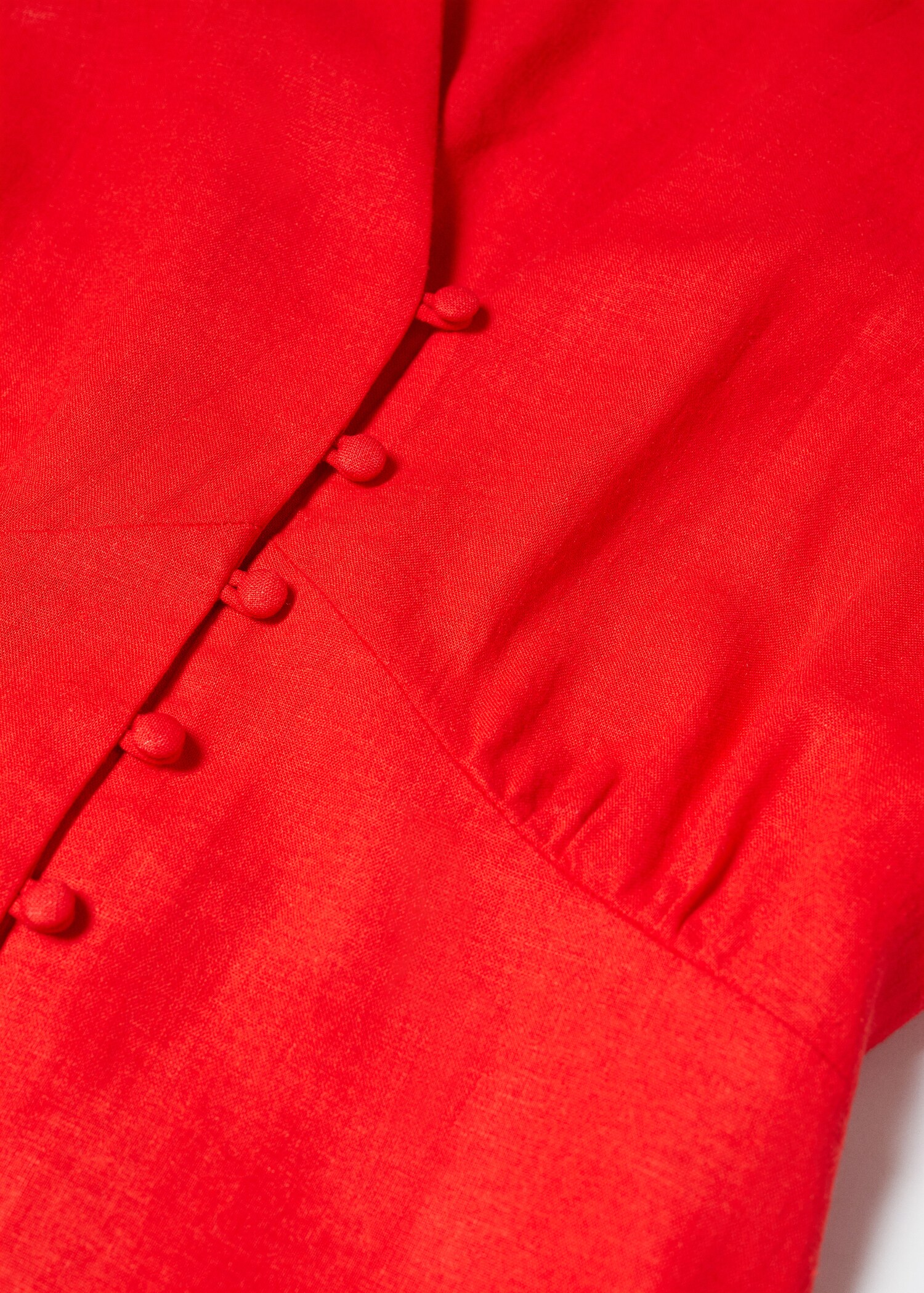 Buttoned linen-blend dress - Details of the article 8