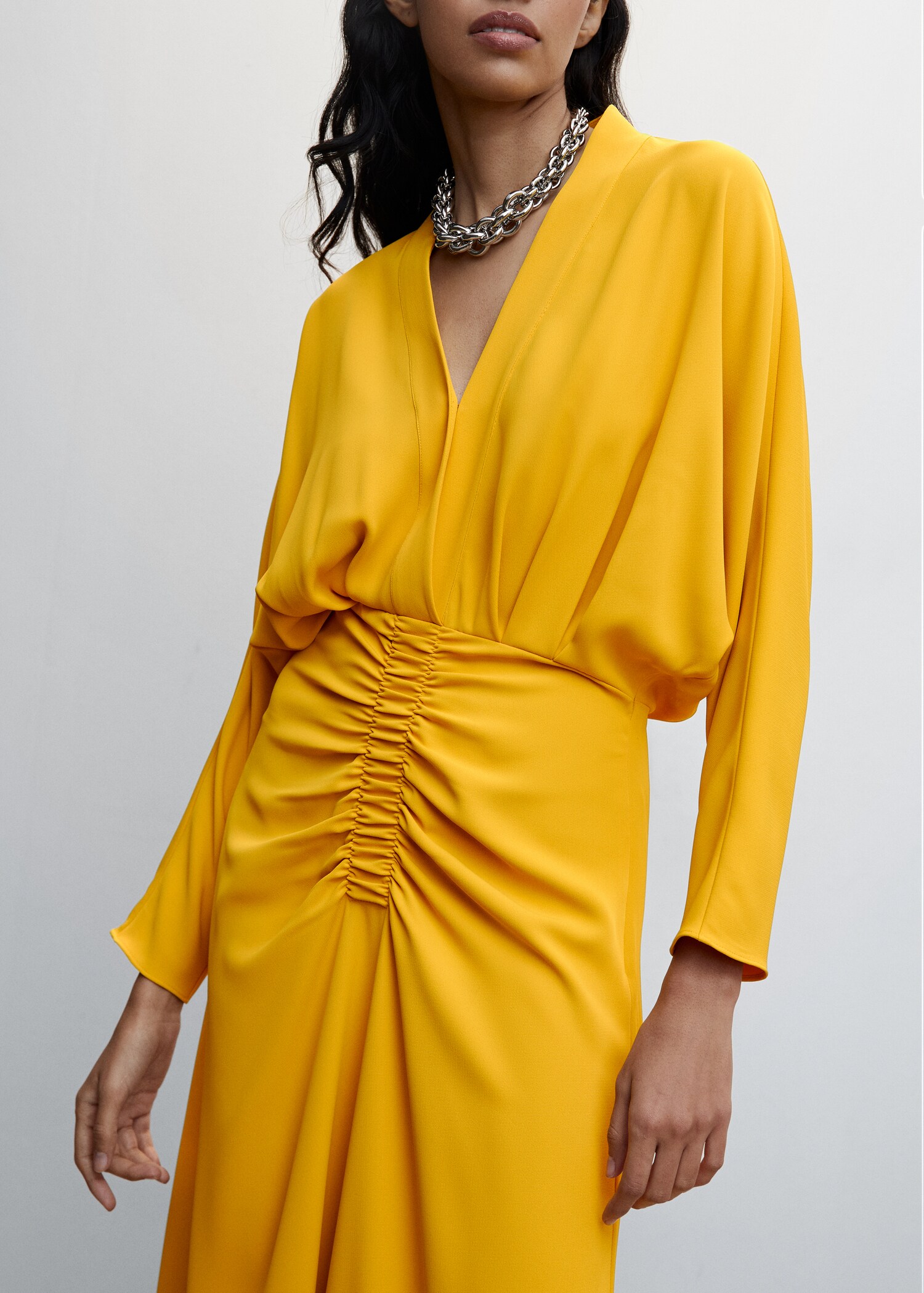 V-neck dress with gathered neckline - Details of the article 6