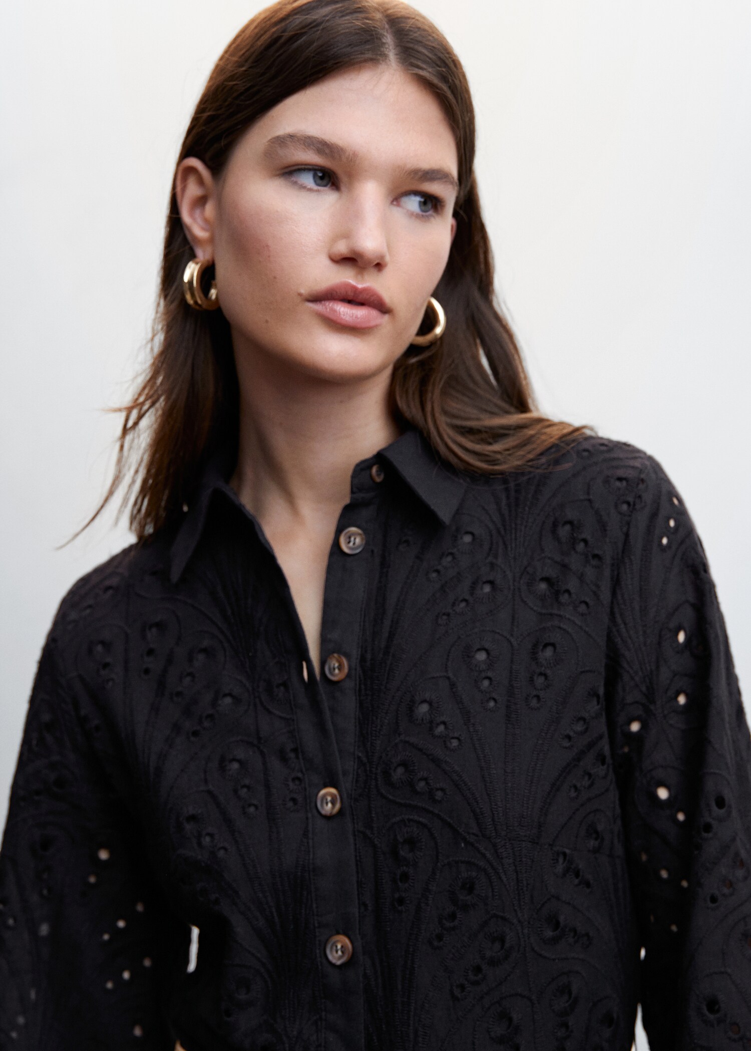 Robe chemise détails ajourés - Détail de l'article 1