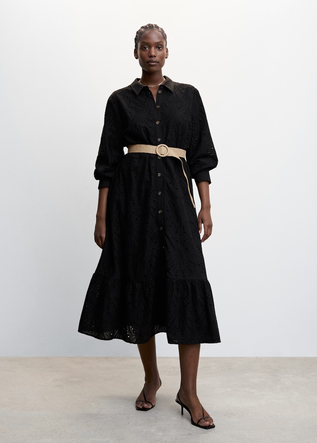 Mango long shirt dress hot sale