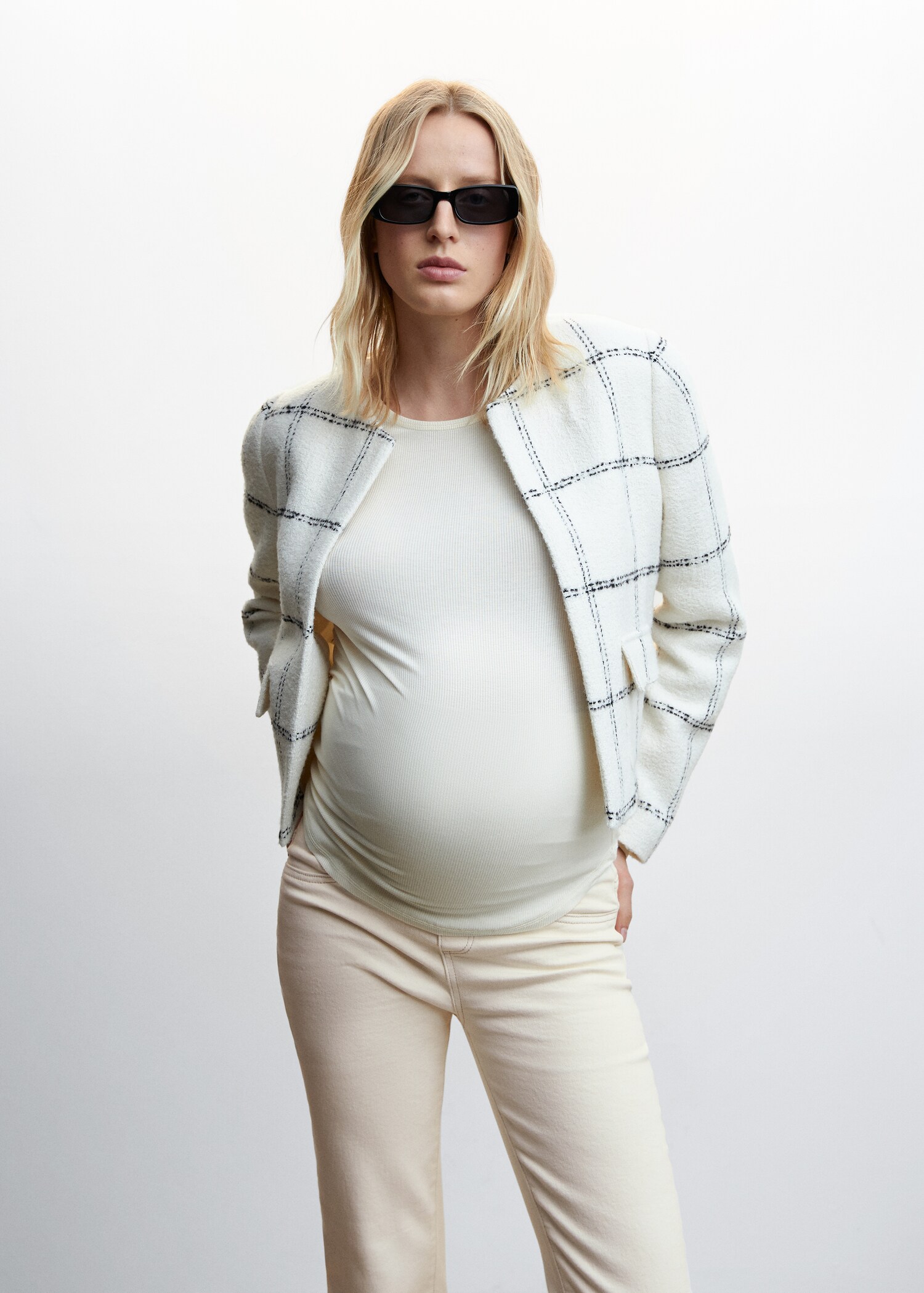 Blugi flare cropped pentru gravide - Detaliu al articolului 1