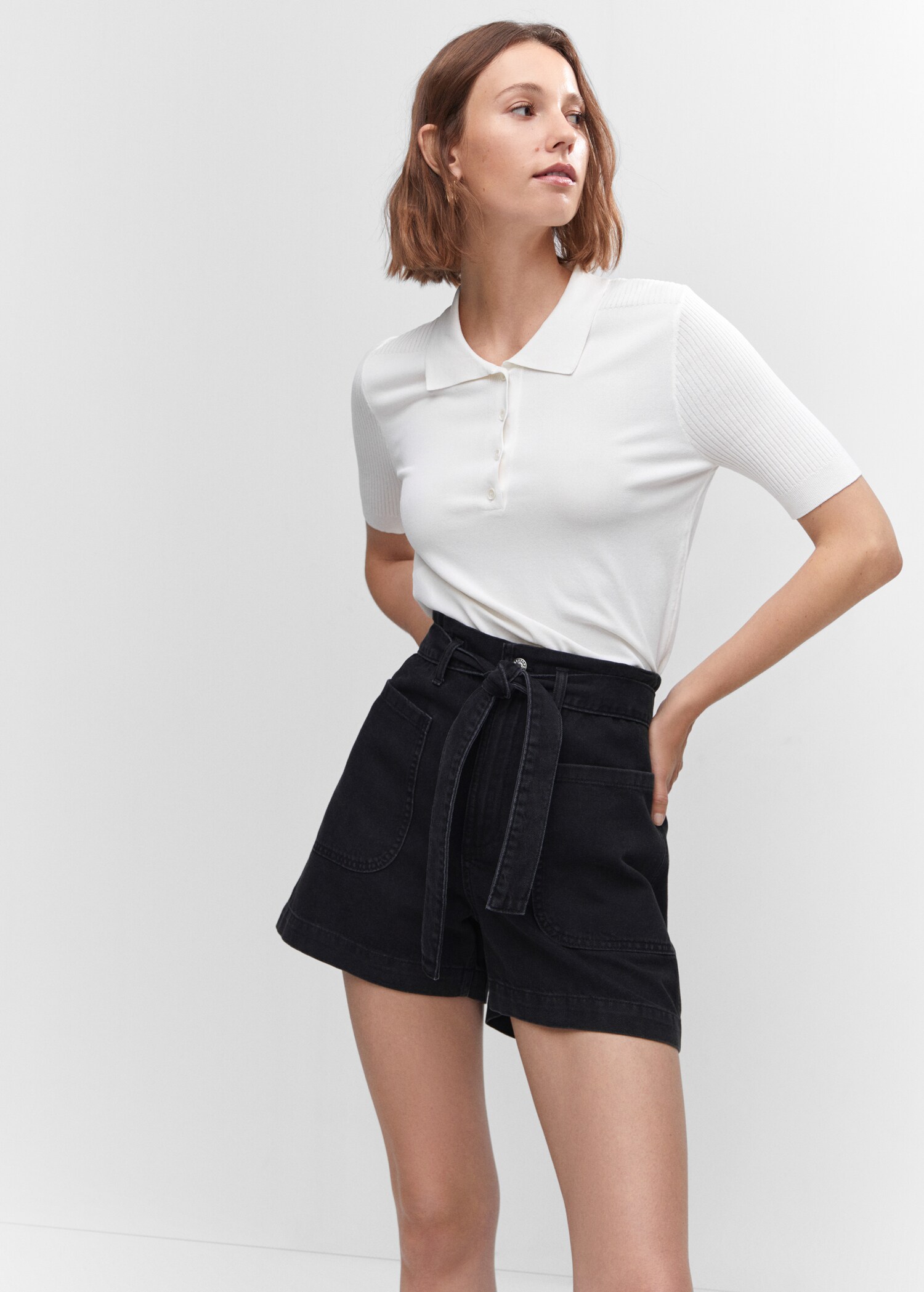 Short jean paperbag - Plan moyen