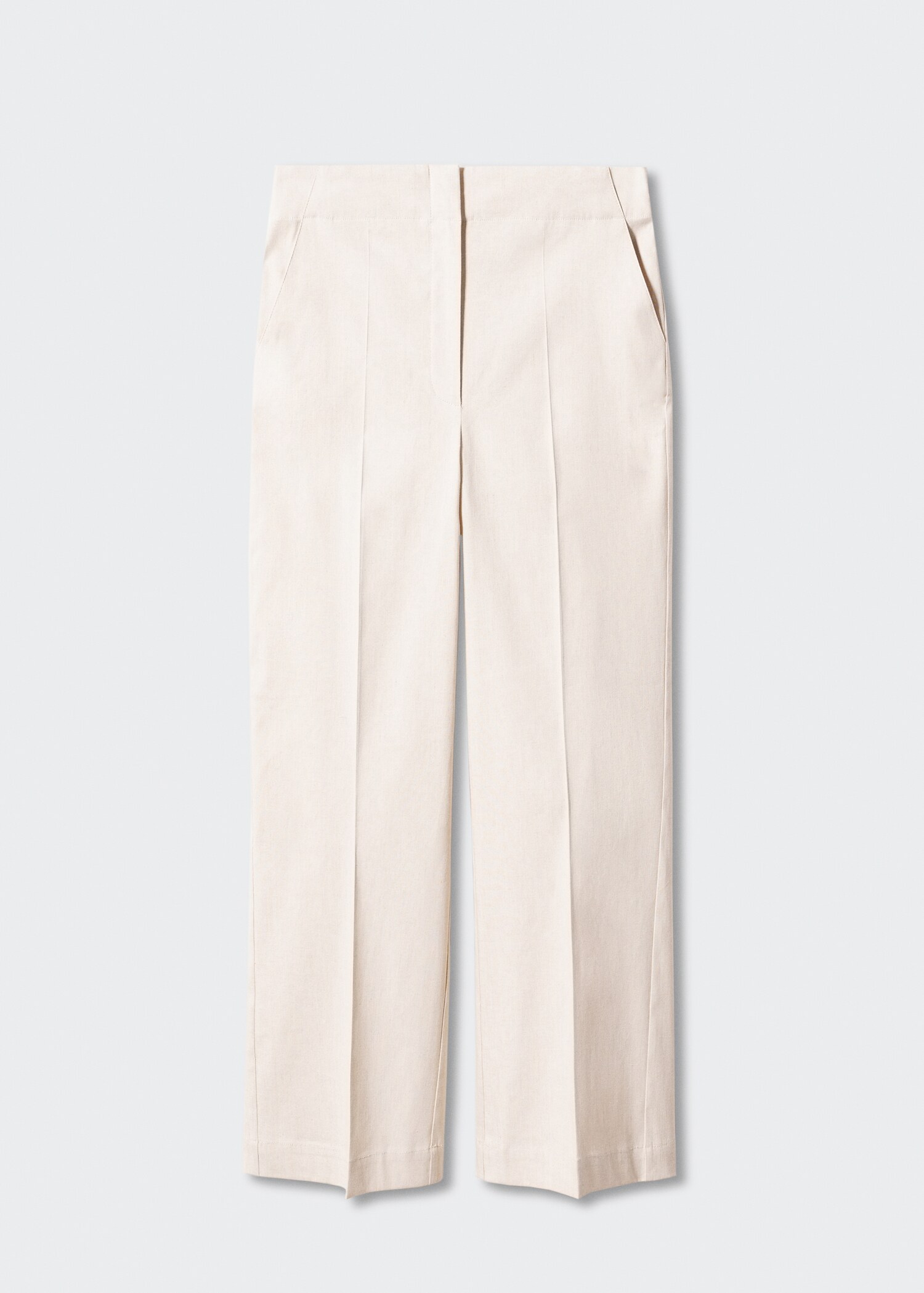 Straight linen-blend pants - Article without model