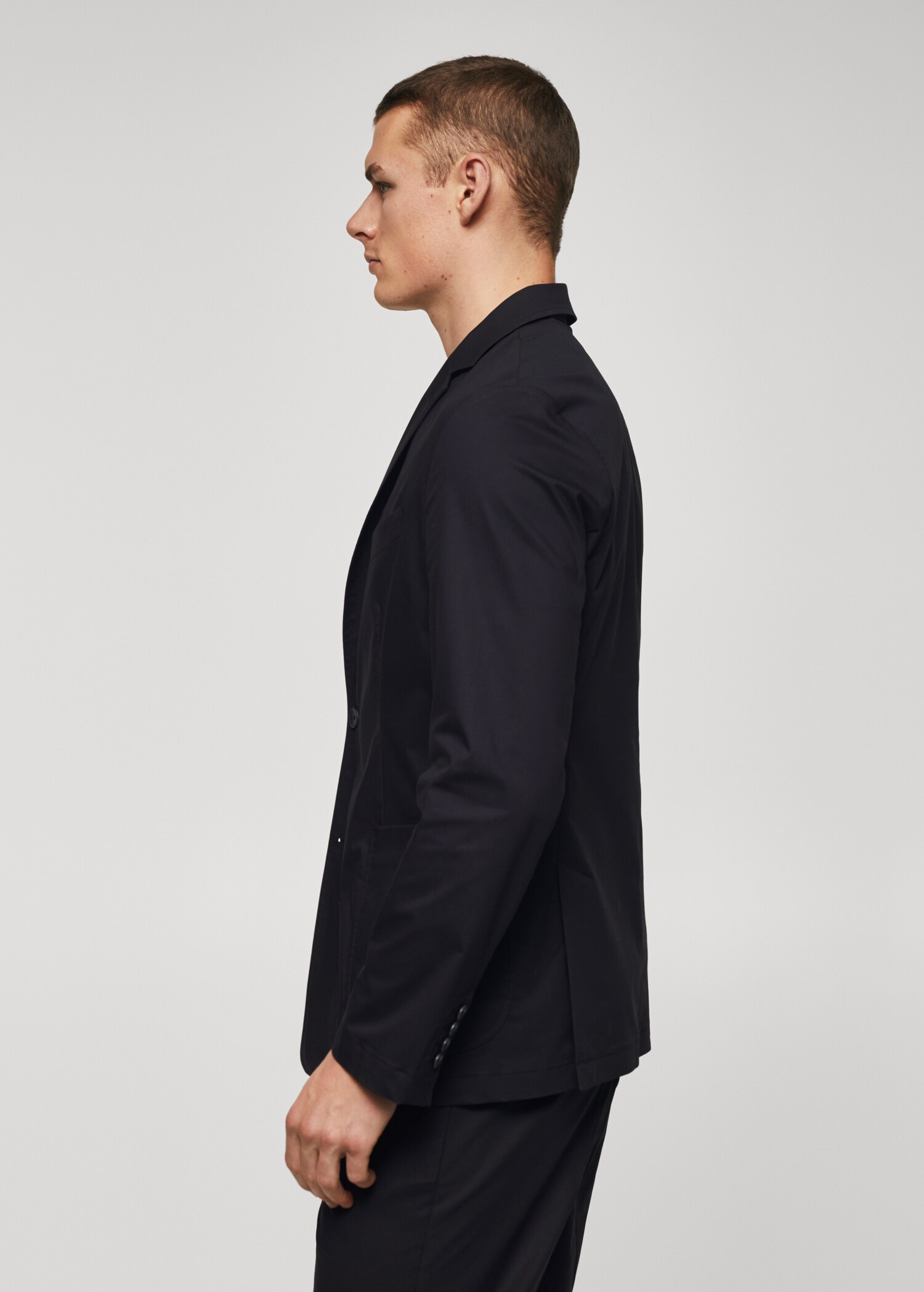 Sacou de costum slim fit din bumbac - Detaliu al articolului 2