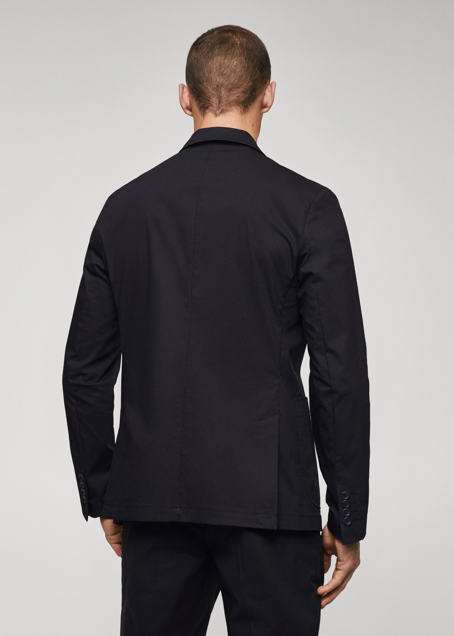 Sacou de costum slim fit din bumbac - Spatele articolului