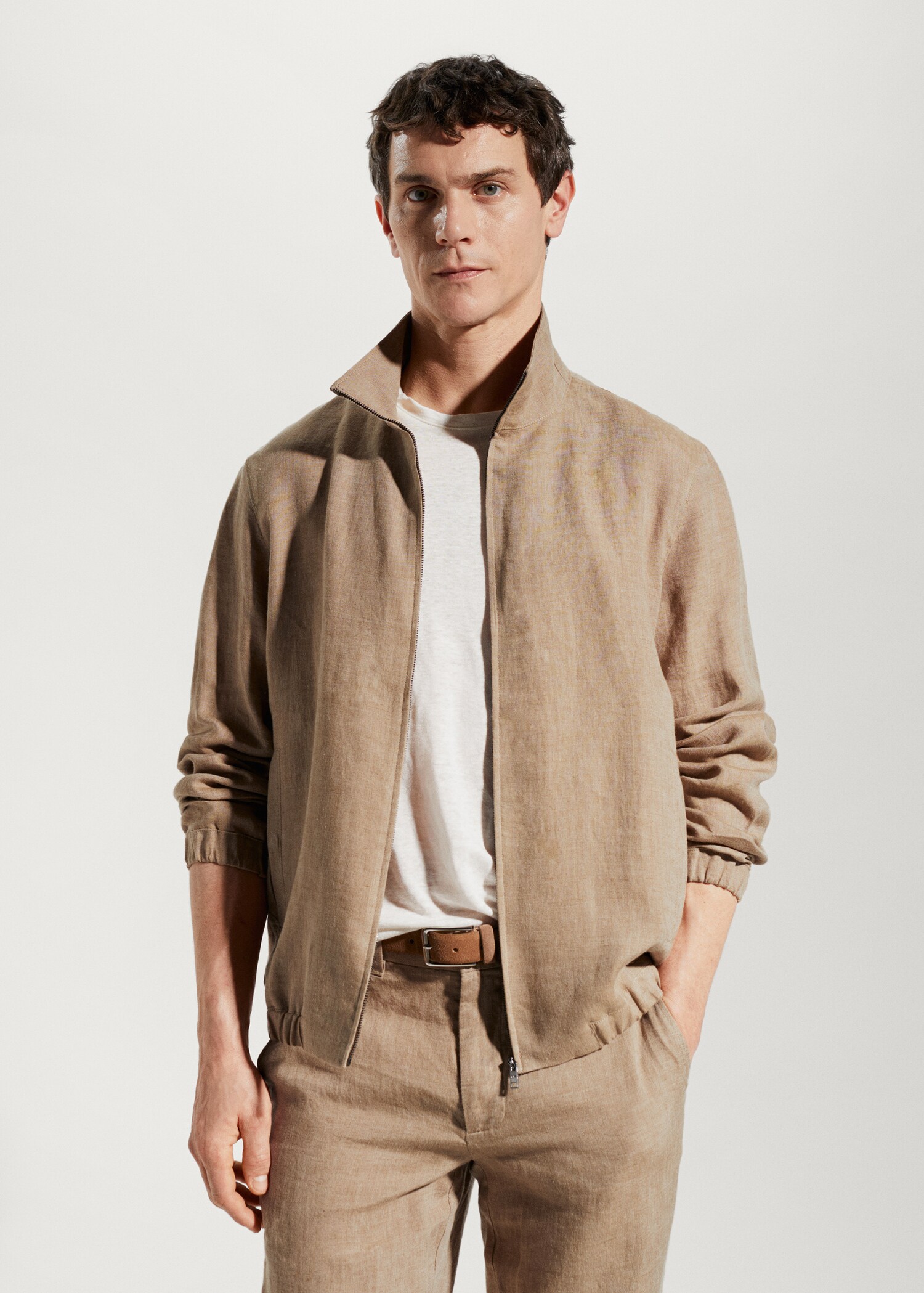 Bomber jacket 100% linen - Medium plane