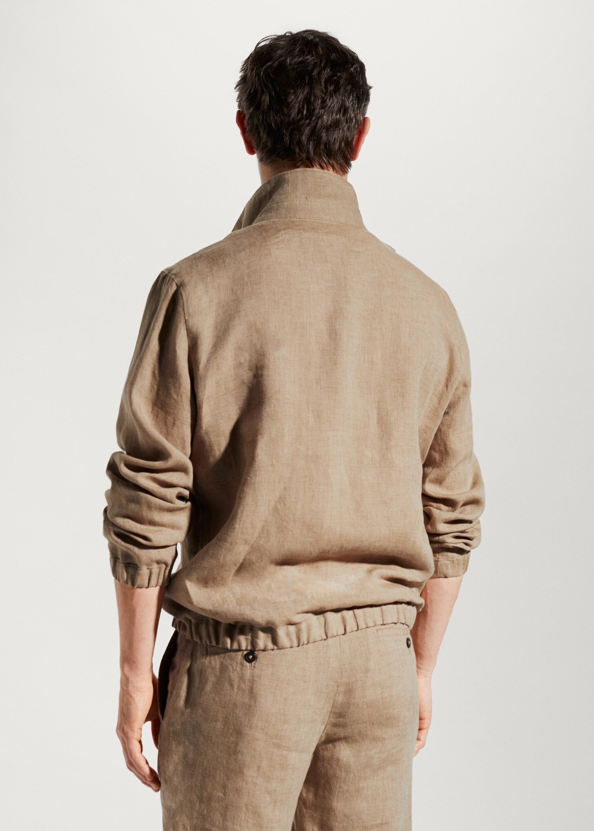 Bomber jacket 100% linen - Reverse of the article