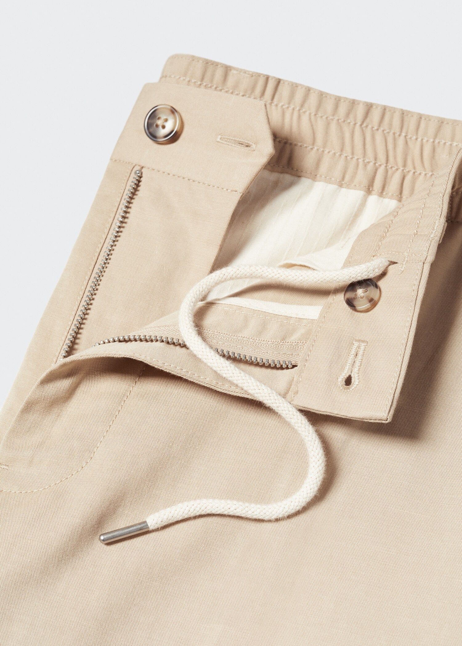 Linen drawstring trousers - lyocell - Details of the article 8