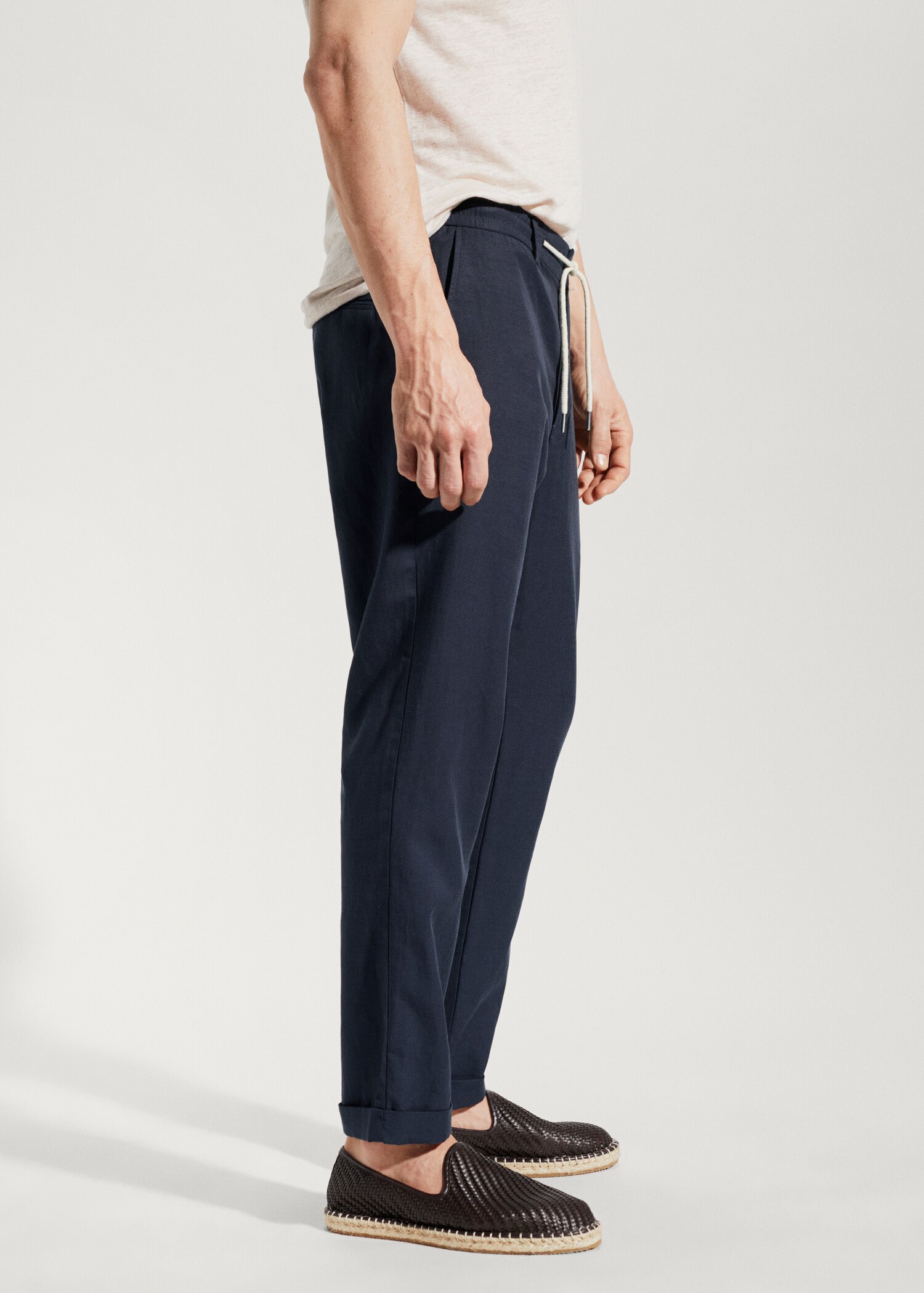 Linen drawstring pants - lyocell - Details of the article 2