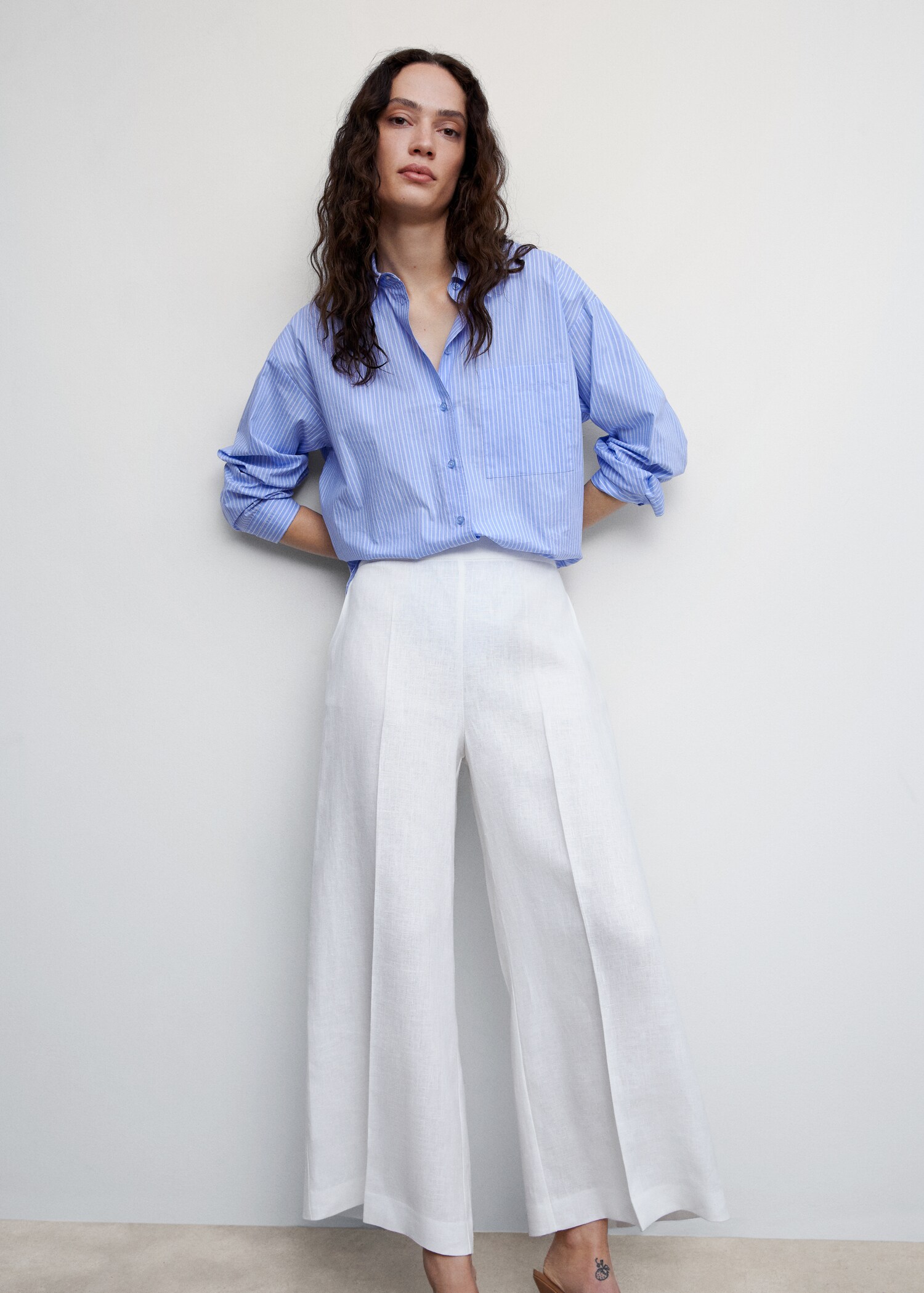 100% linen culotte pants  - Details of the article 2