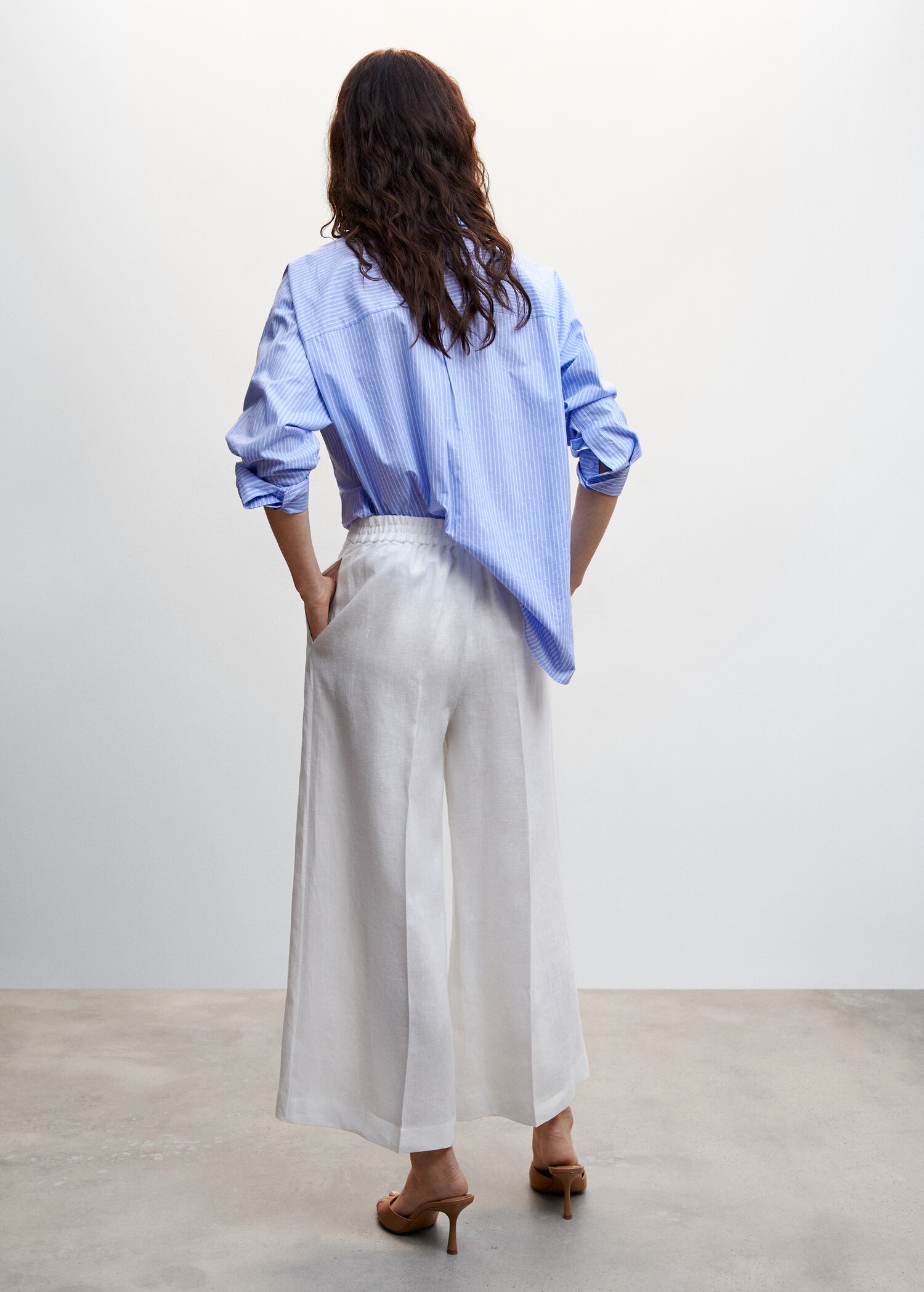 100% linen culotte pants  - Reverse of the article