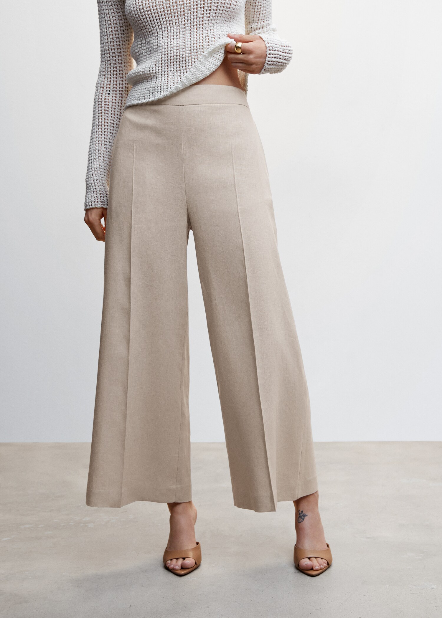100% linen culotte pants  - Medium plane
