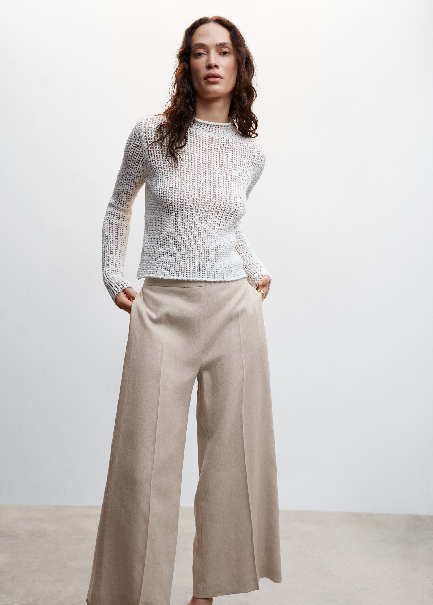 100% linen culotte pants  - Details of the article 1