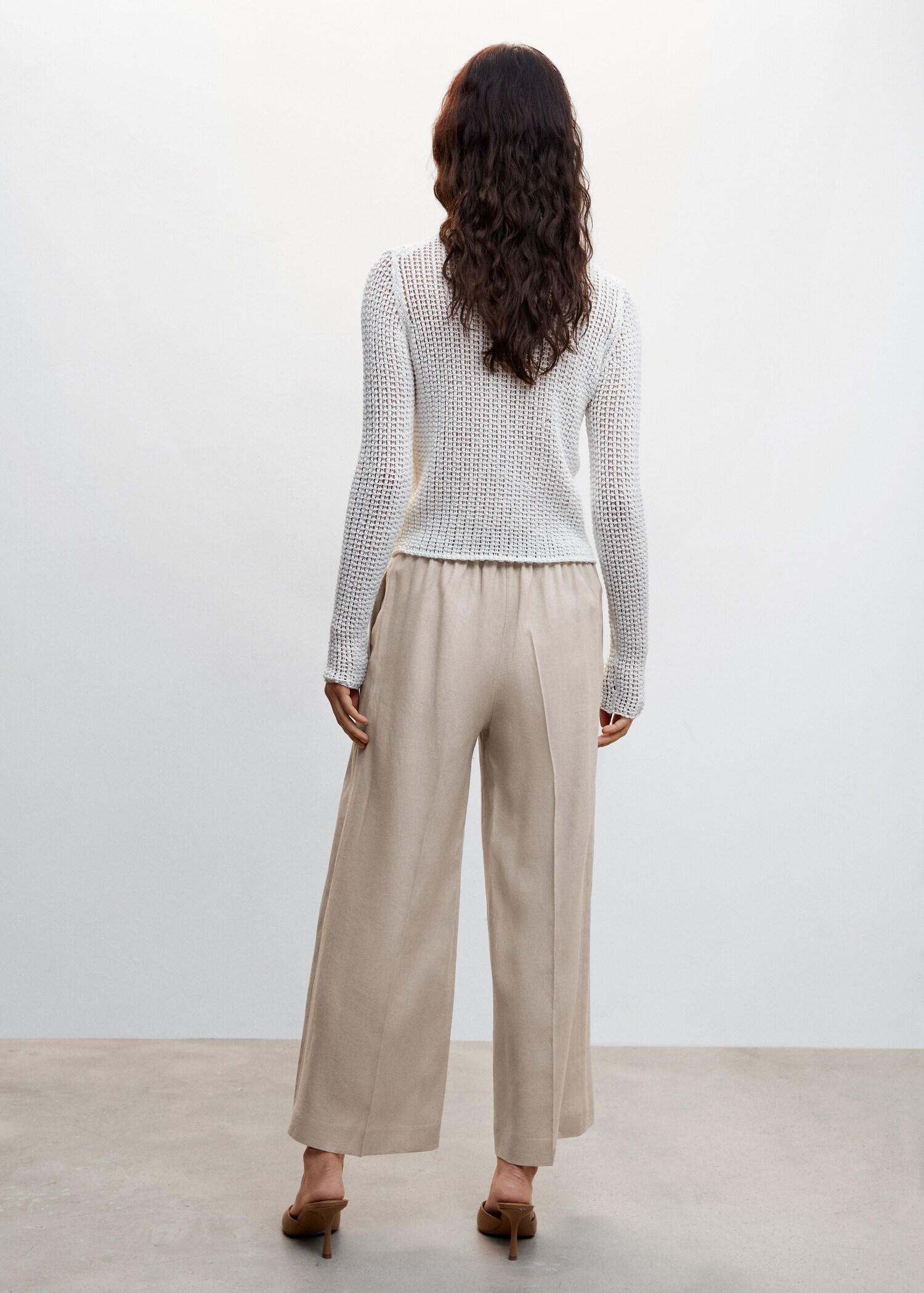 100% linen culotte pants  - Reverse of the article