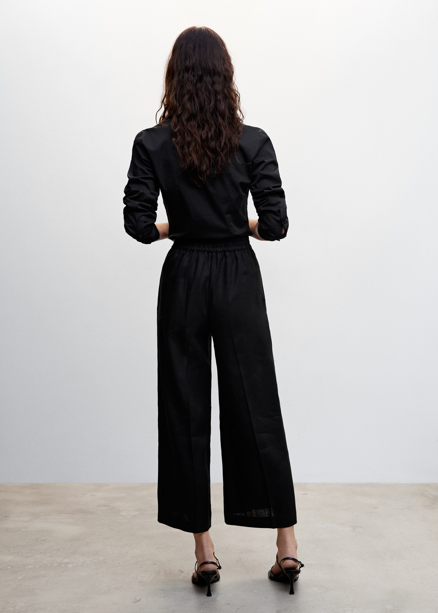 100% linen culotte pants  - Reverse of the article