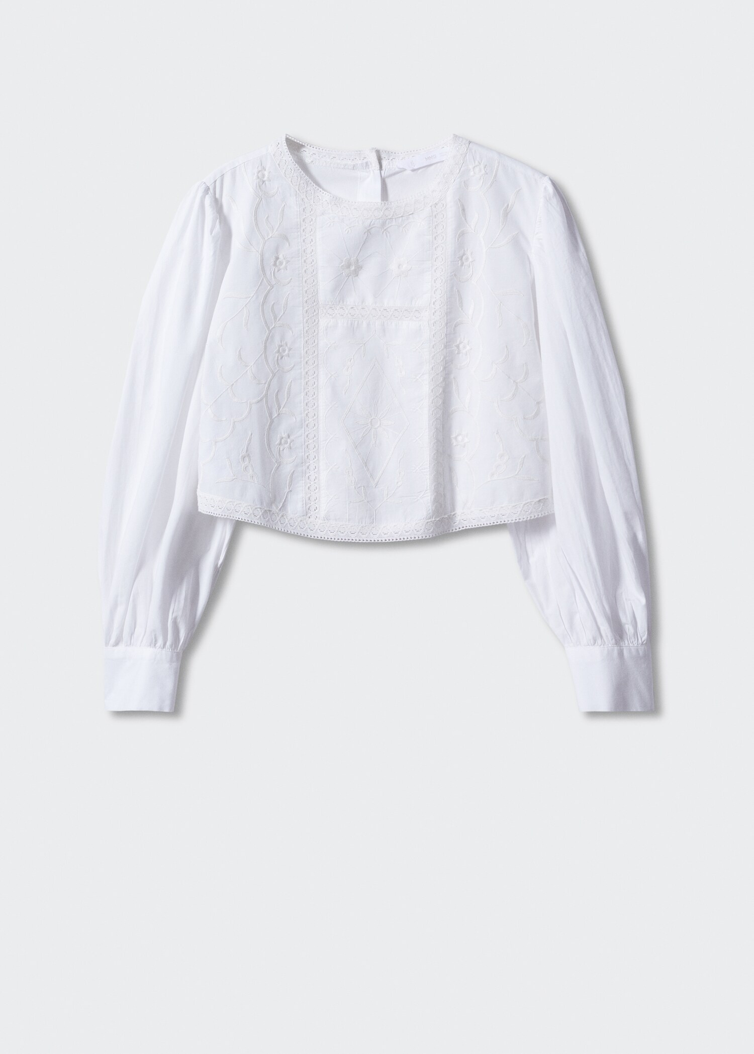 Blouse brodée manches bouffantes - Article sans modèle