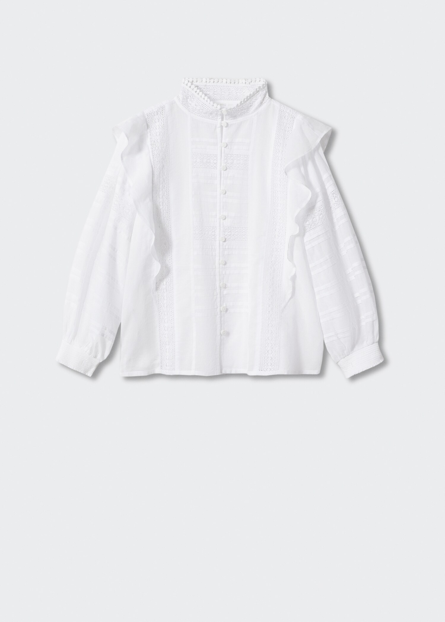 Blouse coton empiècements dentelle - Article sans modèle