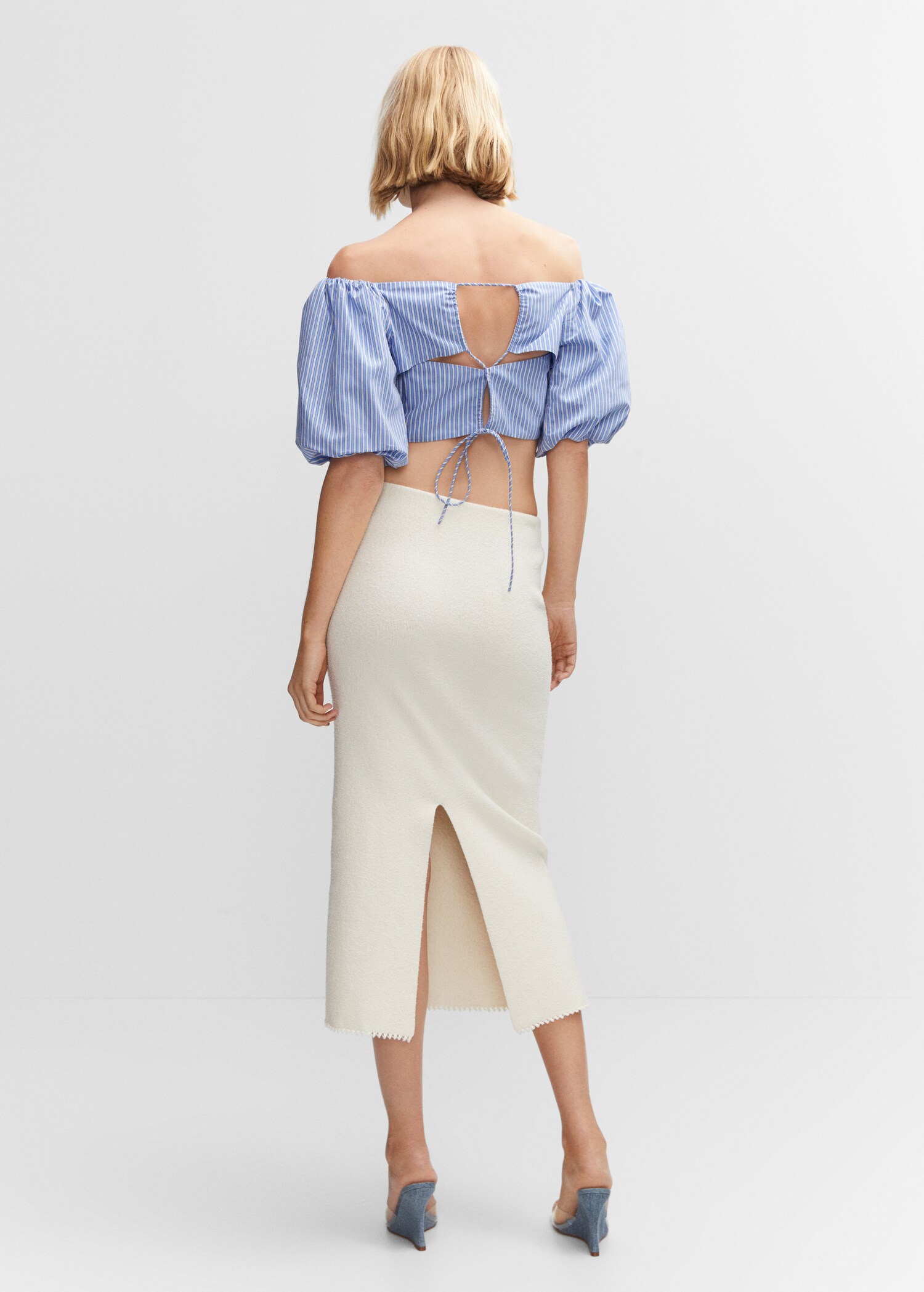 Top manches bouffantes rayures - Verso de l’article