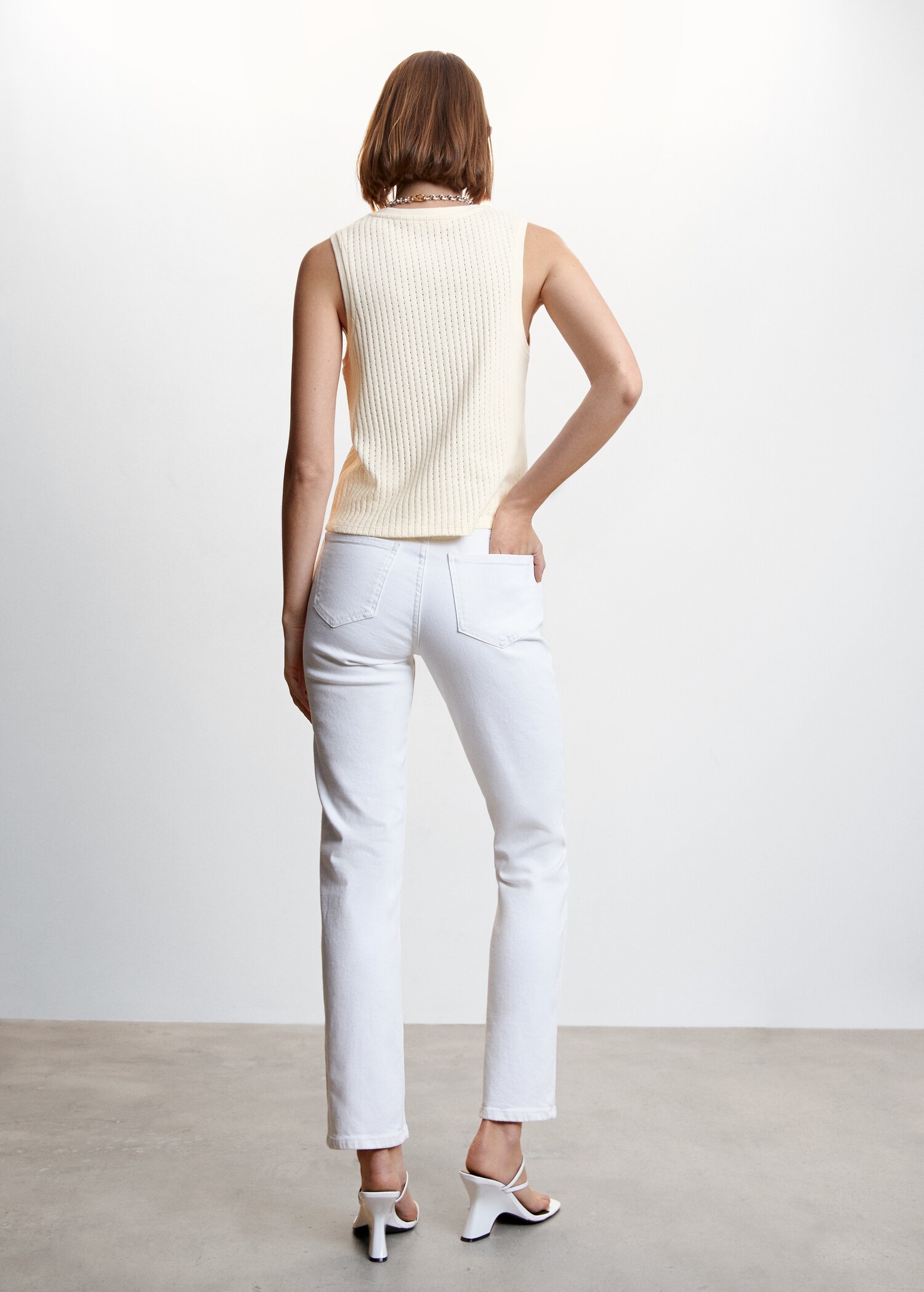 Openwork details knit top - Reverse of the article