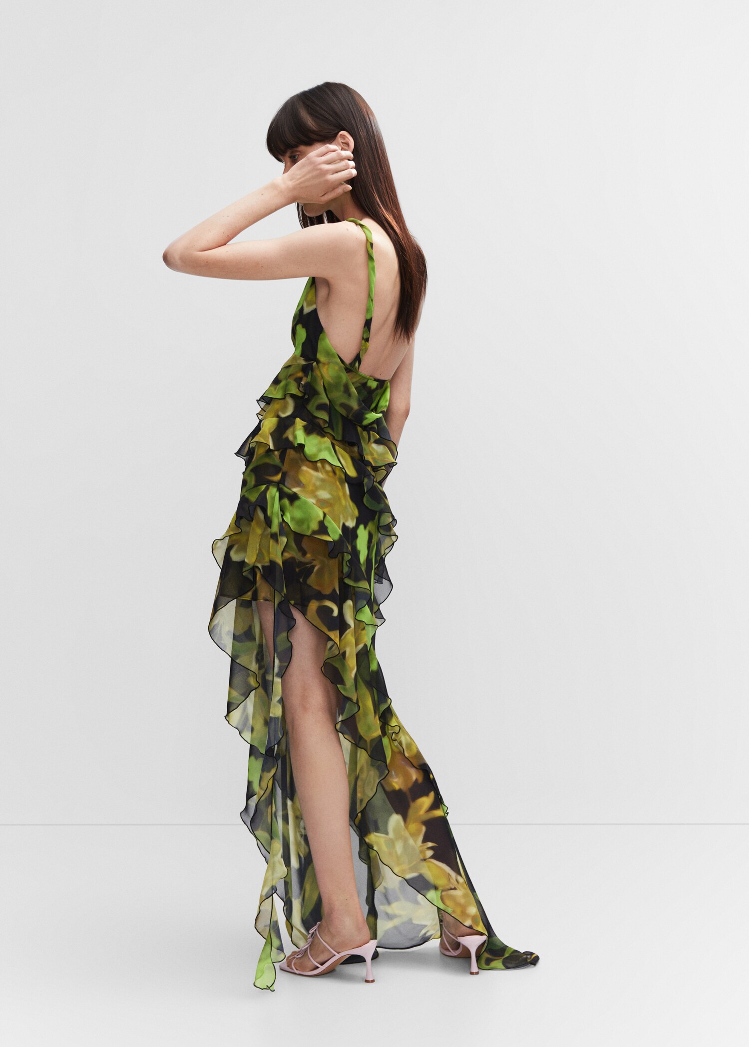 Vestido asimétrico volantes - Reverso del artículo