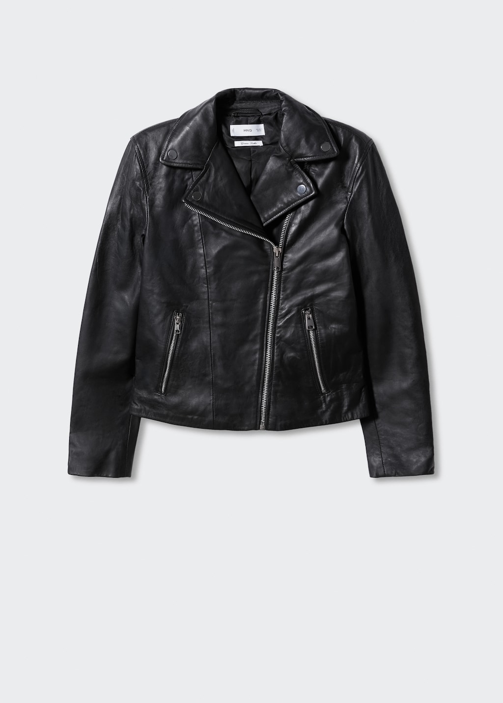 Mango leather jacket sale discount