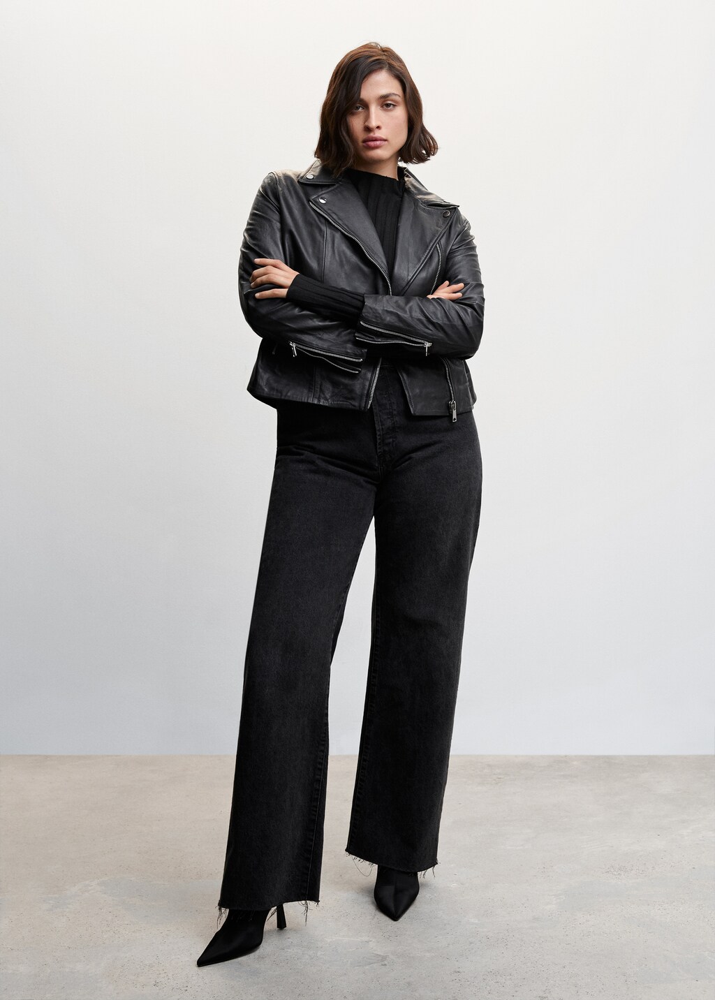 Leather biker jacket Women MANGO Azerbaijan