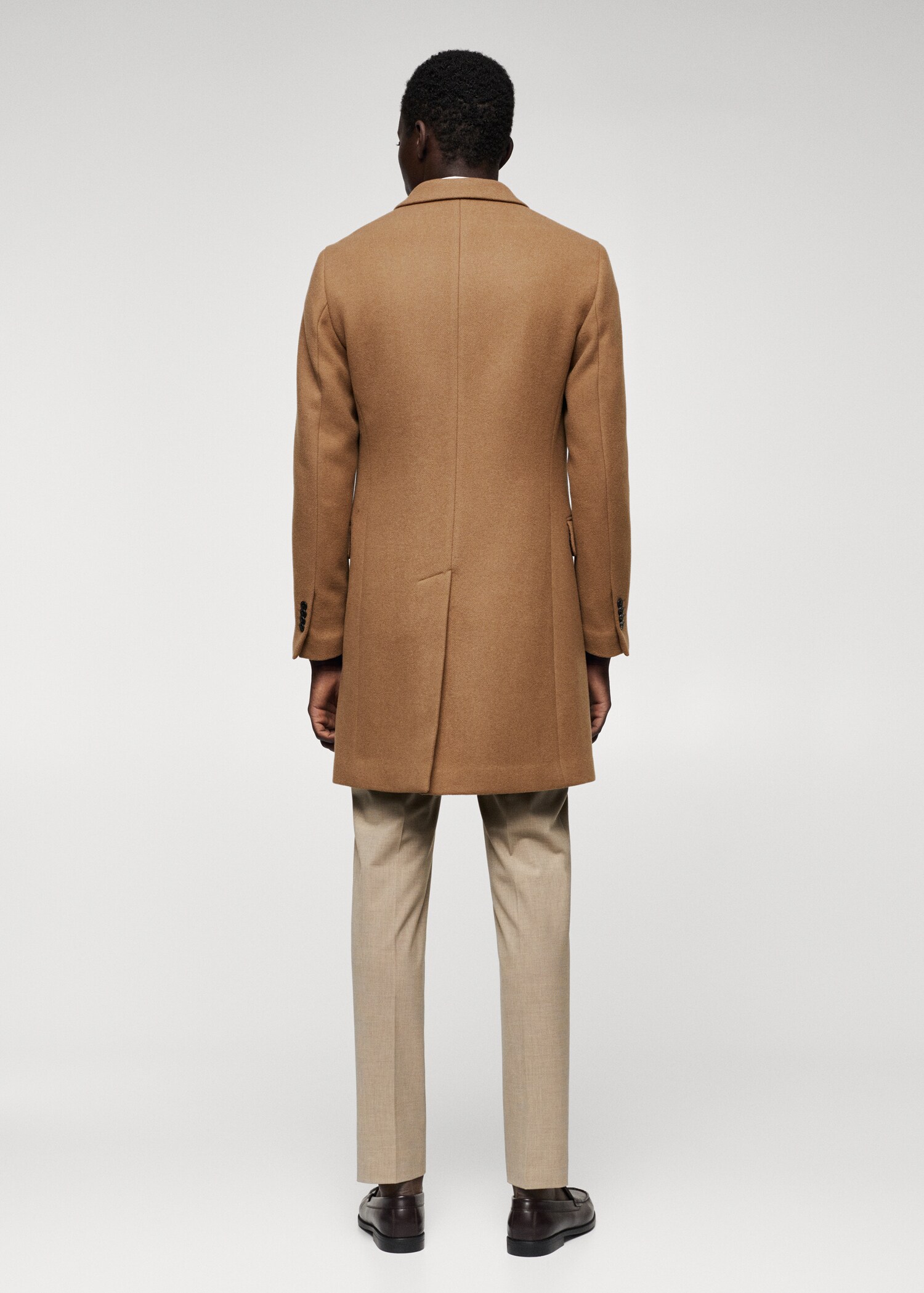 Manteau long laine recyclée - Verso de l’article