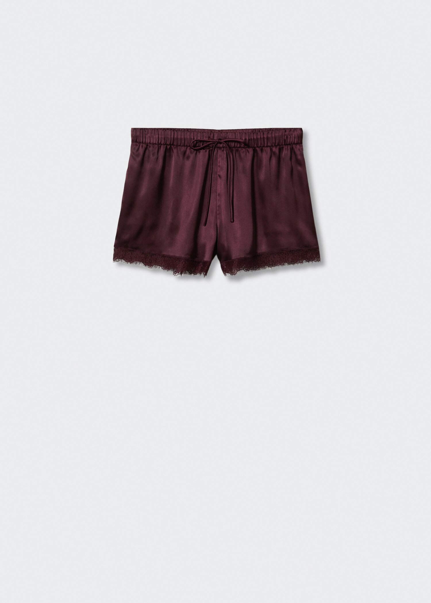 Pantaloni scurți satinați cu dantelă - Articol fără model