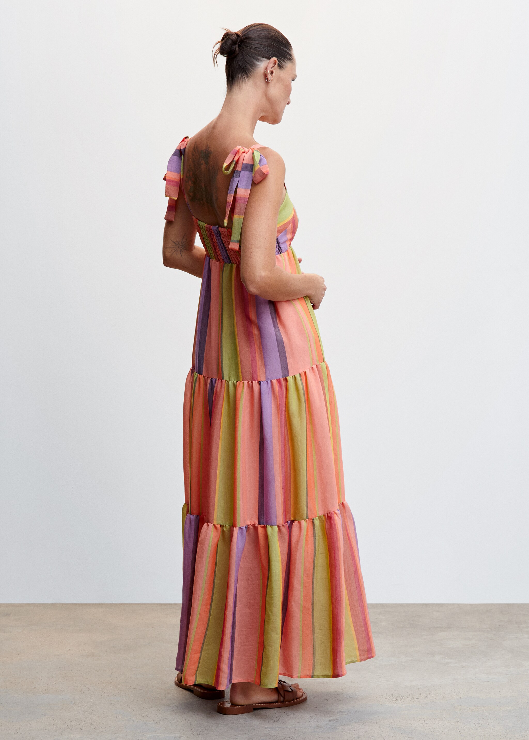 Striped long dress - Reverse of the article