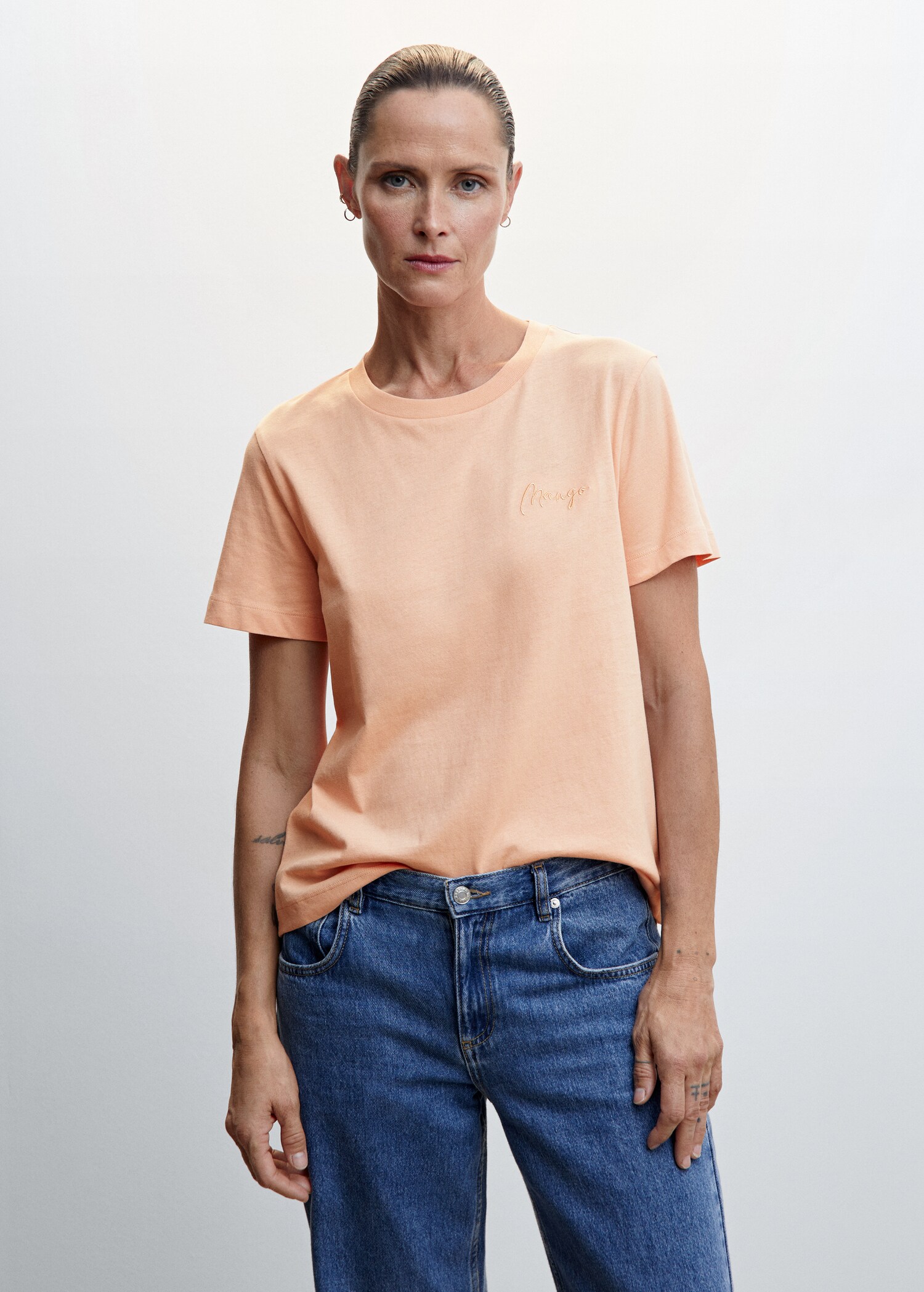 Camiseta algodón cuello redondo - Plano medio
