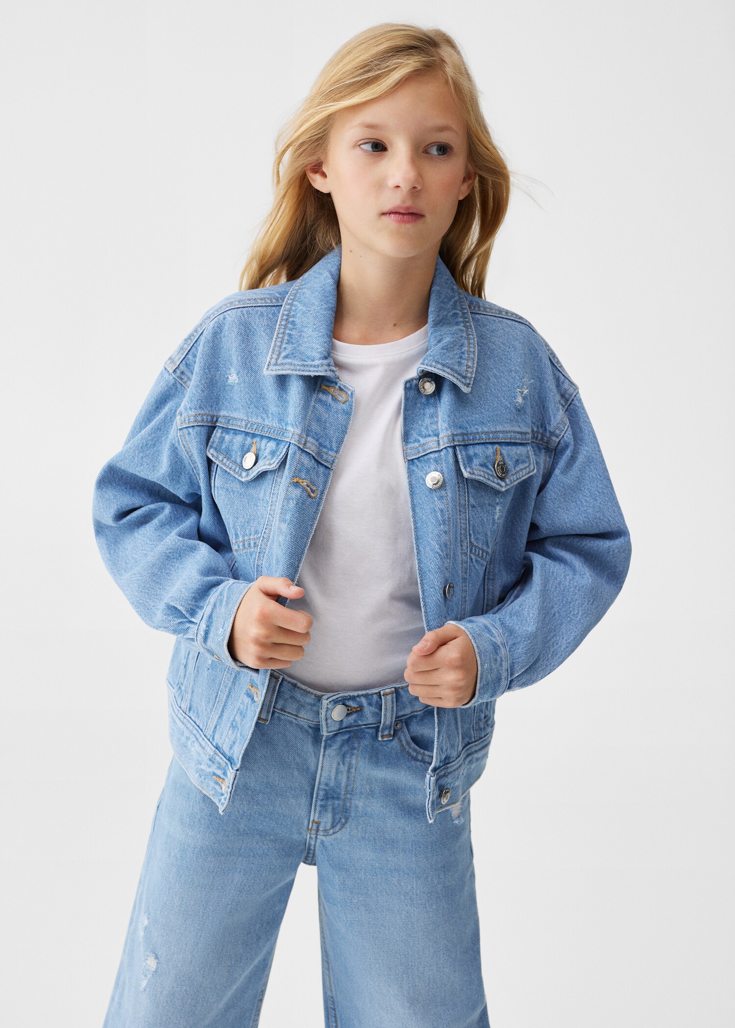 Jupe-culotte jean - Plan moyen