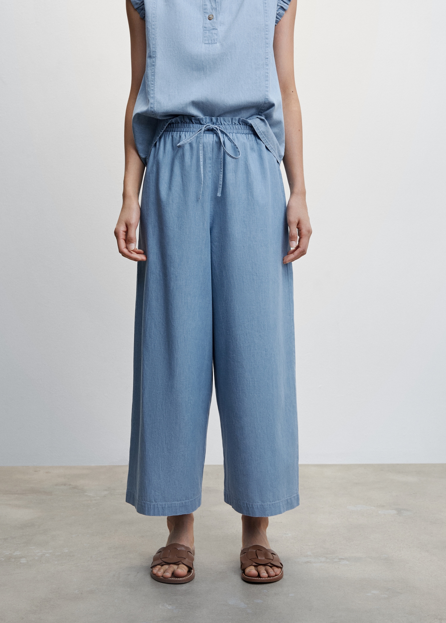 Tencel cotton culotte trousers - Main Image