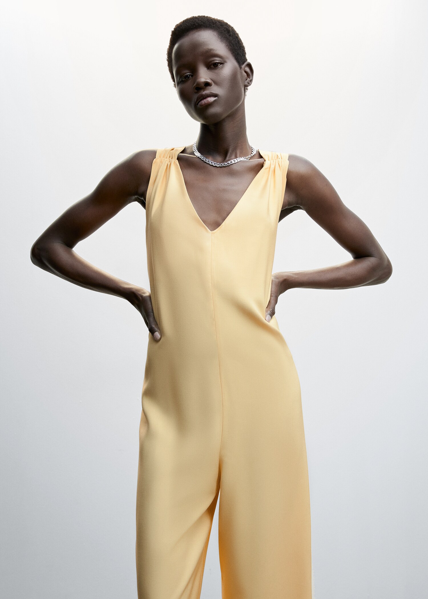 Jumpsuit met gekruiste rug - Middenvlak