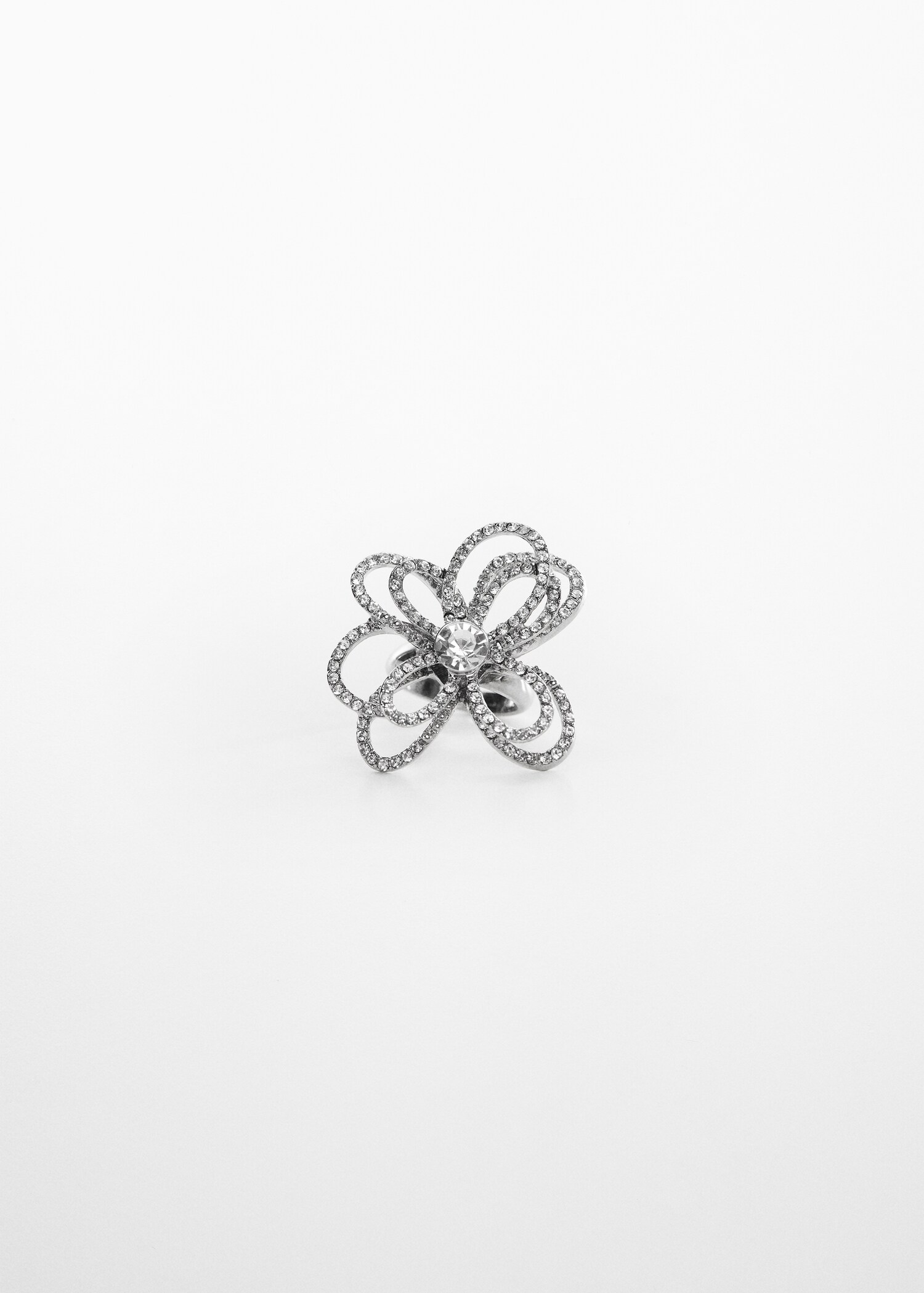 Ring med glassperler og blomst - Artikkel uten modell