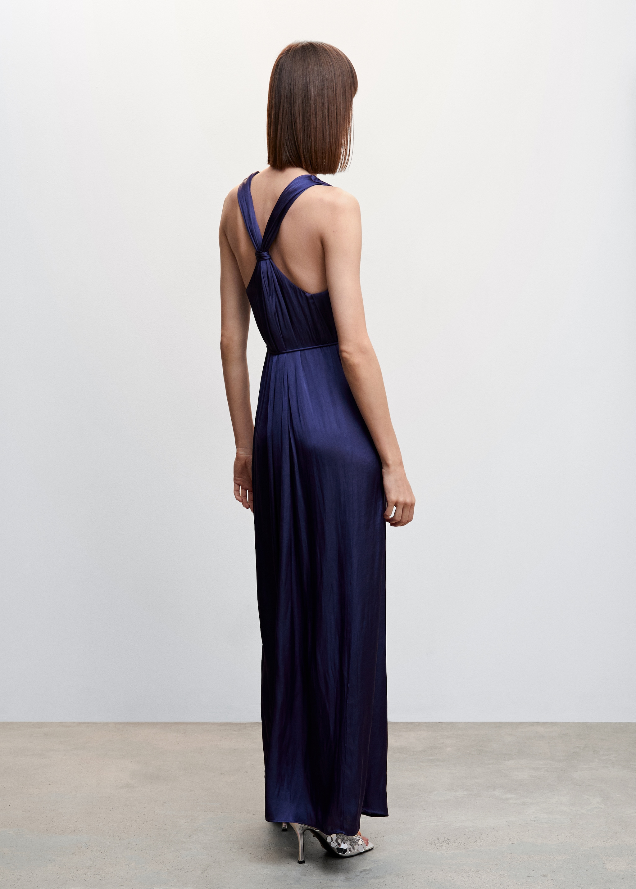 Satin cross-back jumpsuit  - Reverse of the article