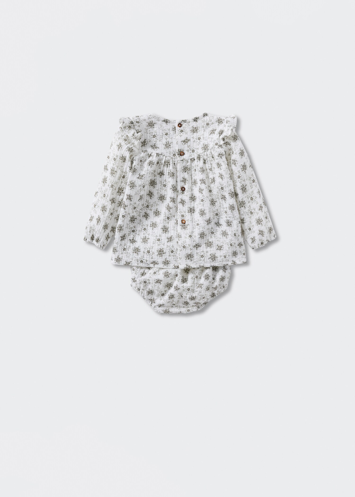 Printed blouse and nappy cover  - Reverse of the article