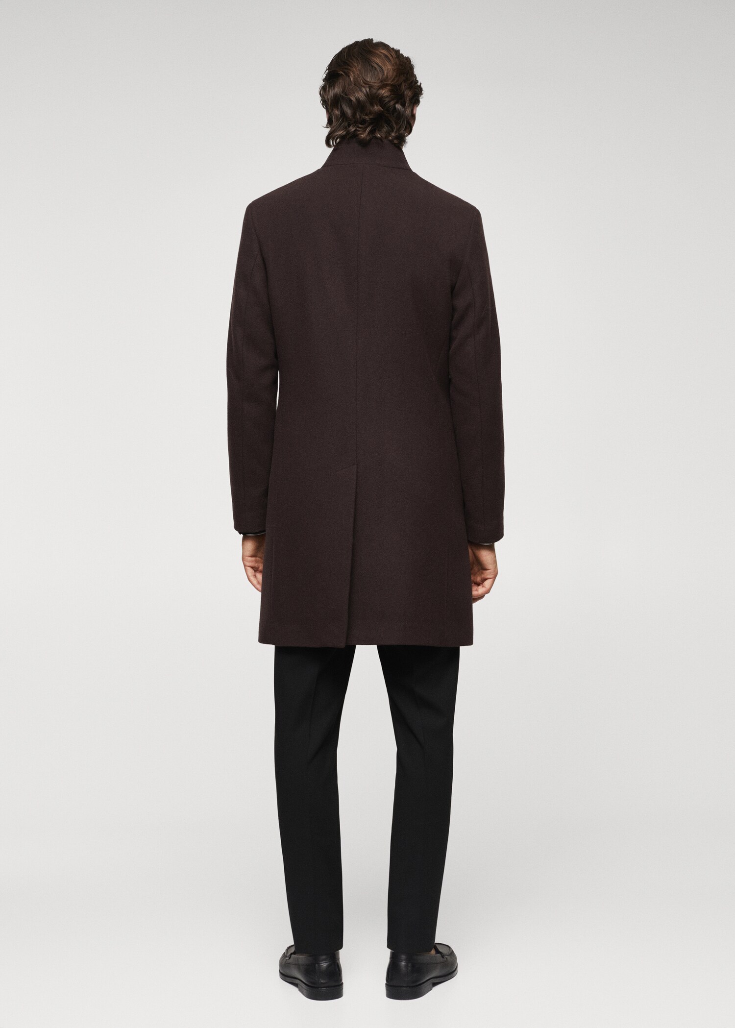 Wool funnel neck coat - Reverse of the article