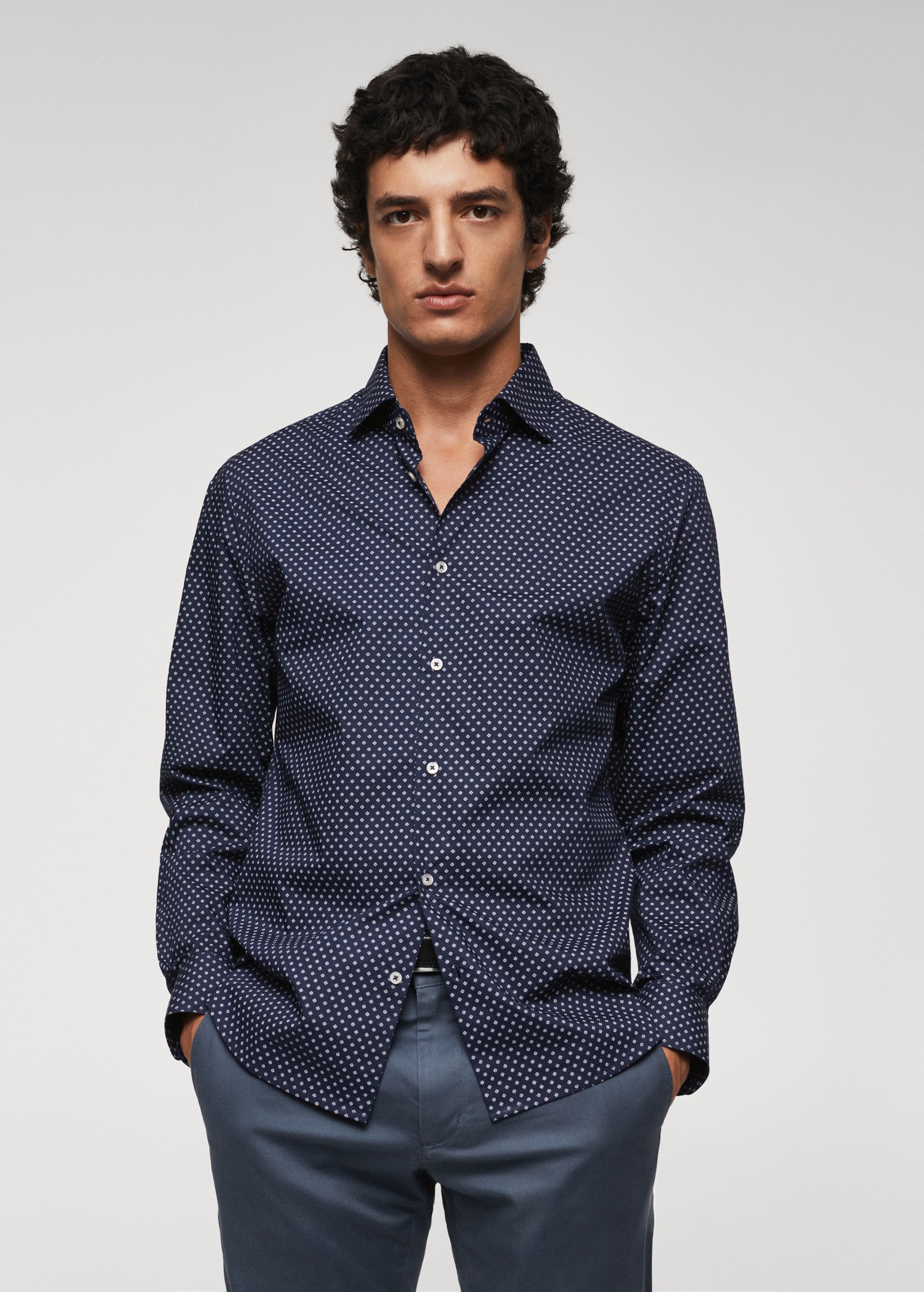 Slim-fit printed shirt - Medium plane