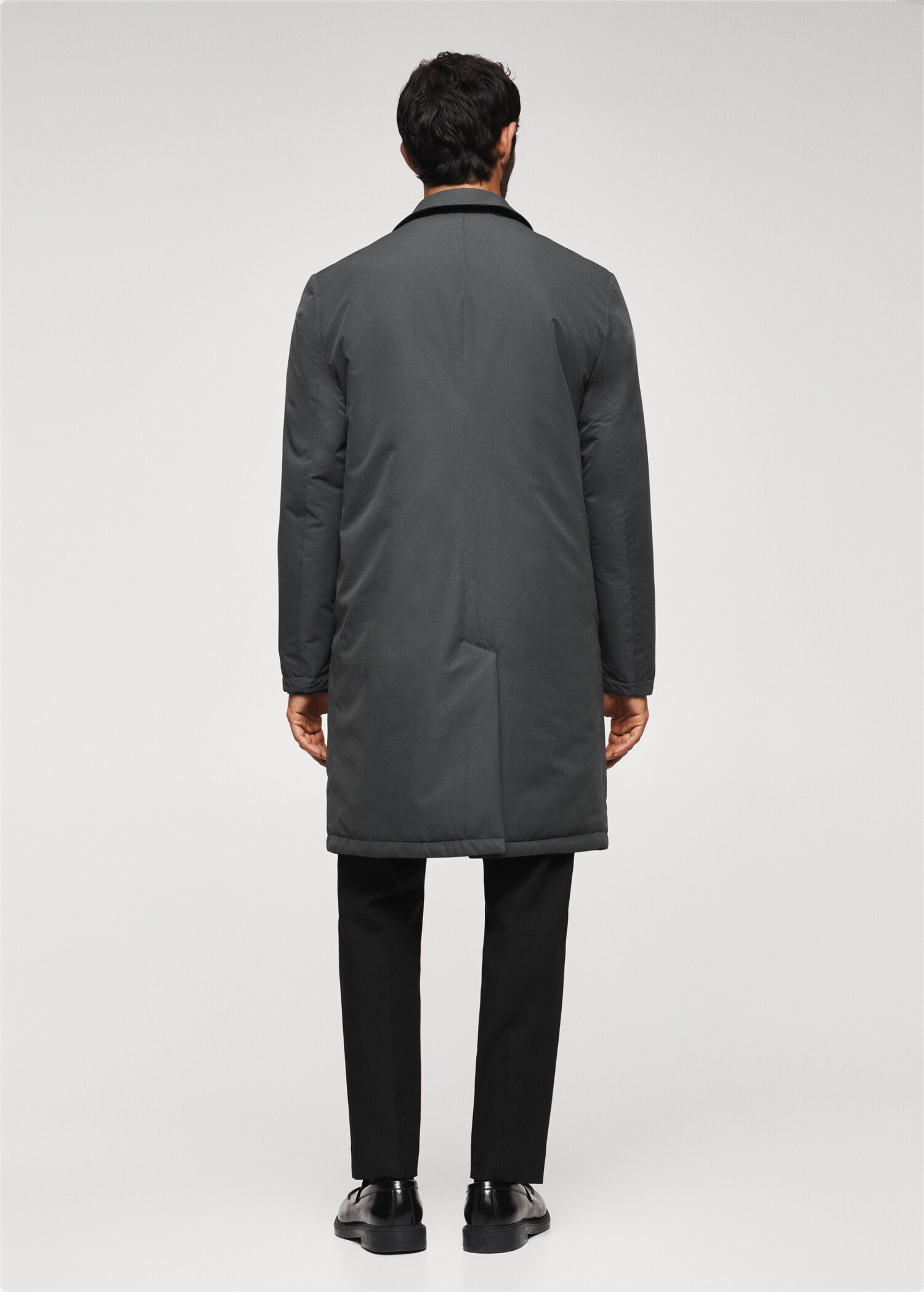 Reversible wool trench coat - Reverse of the article